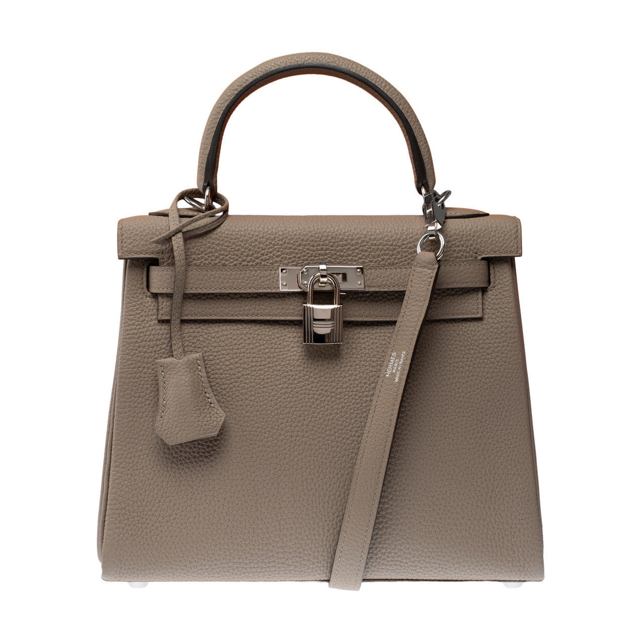 Sac HERMES Kelly 25 en Cuir Gris - 103105