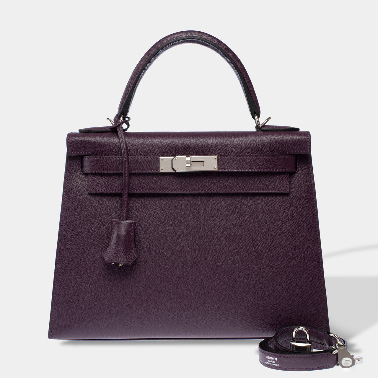 Sac HERMES Kelly 28 en Cuir Violet - 103085