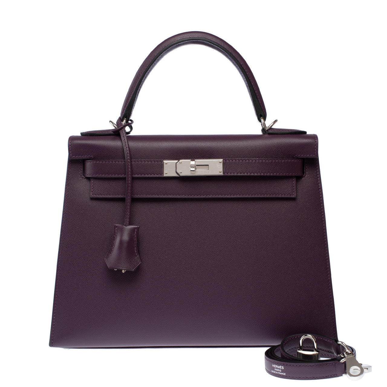Sac HERMES Kelly 28 en Cuir Violet - 103085