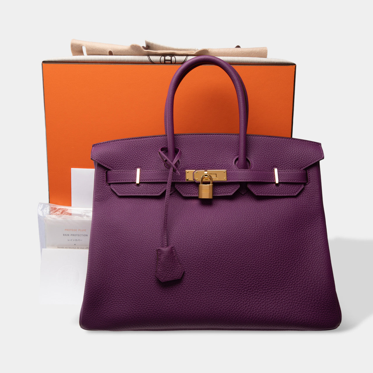 Sac HERMES Birkin 35 en Cuir Violet - 103110