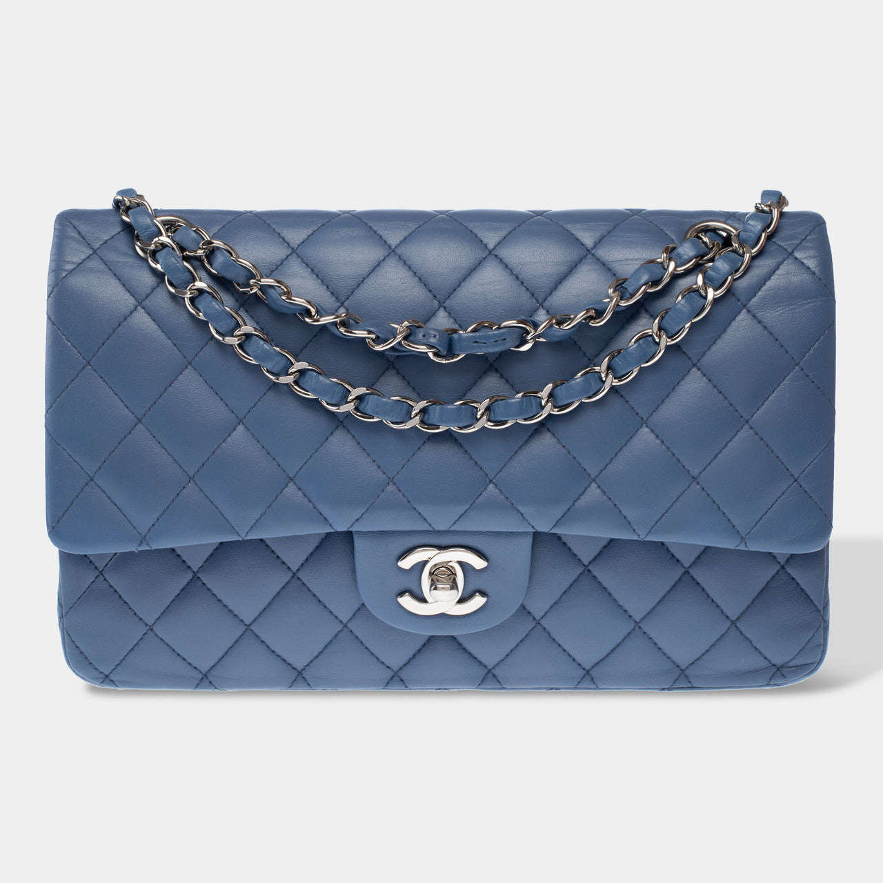 Sac CHANEL Timeless/Classique en Cuir Bleu - 103058