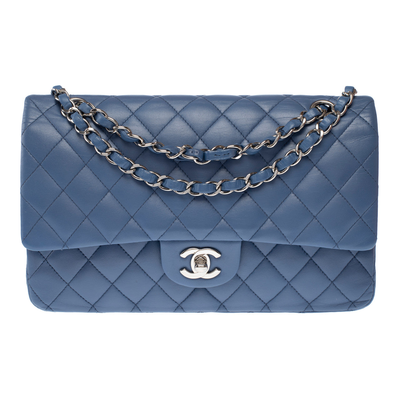 Sac CHANEL Timeless/Classique en Cuir Bleu - 103058