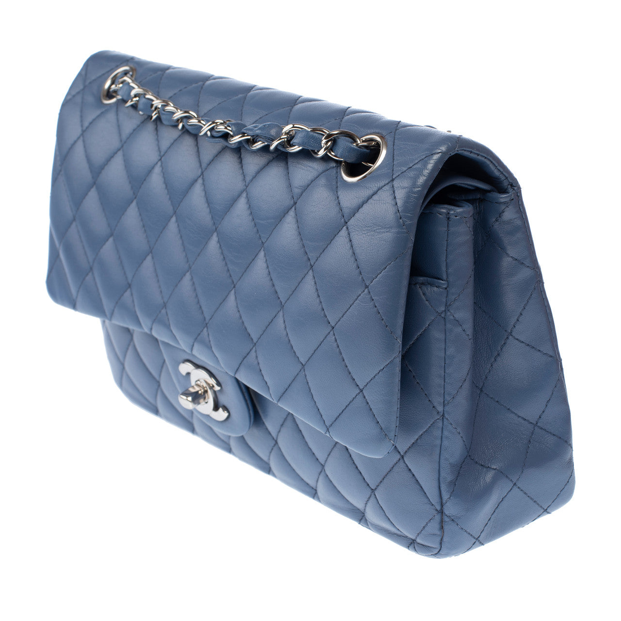 Sac CHANEL Timeless/Classique en Cuir Bleu - 103058