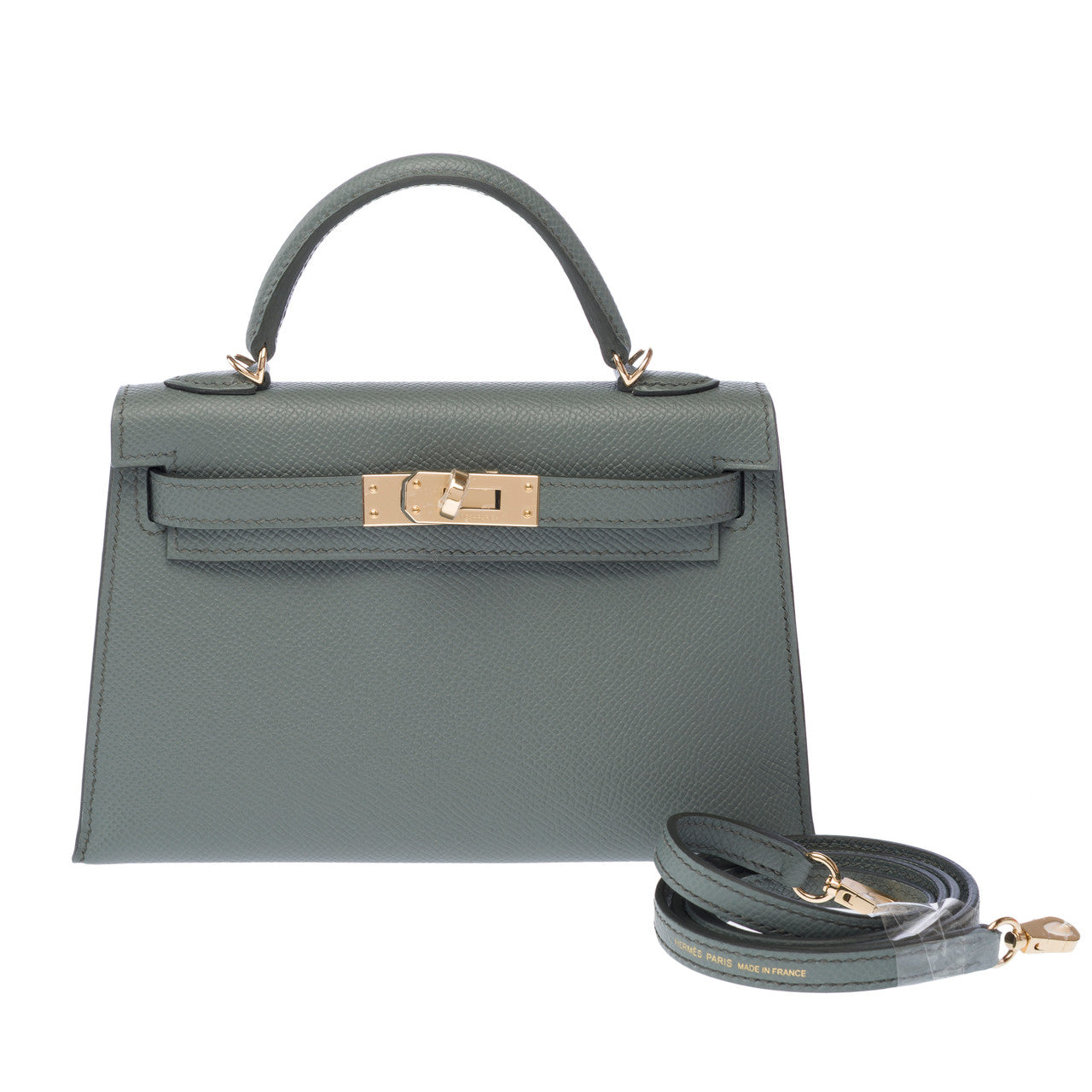 Sac HERMES Kelly Mini en Cuir Vert - 103147