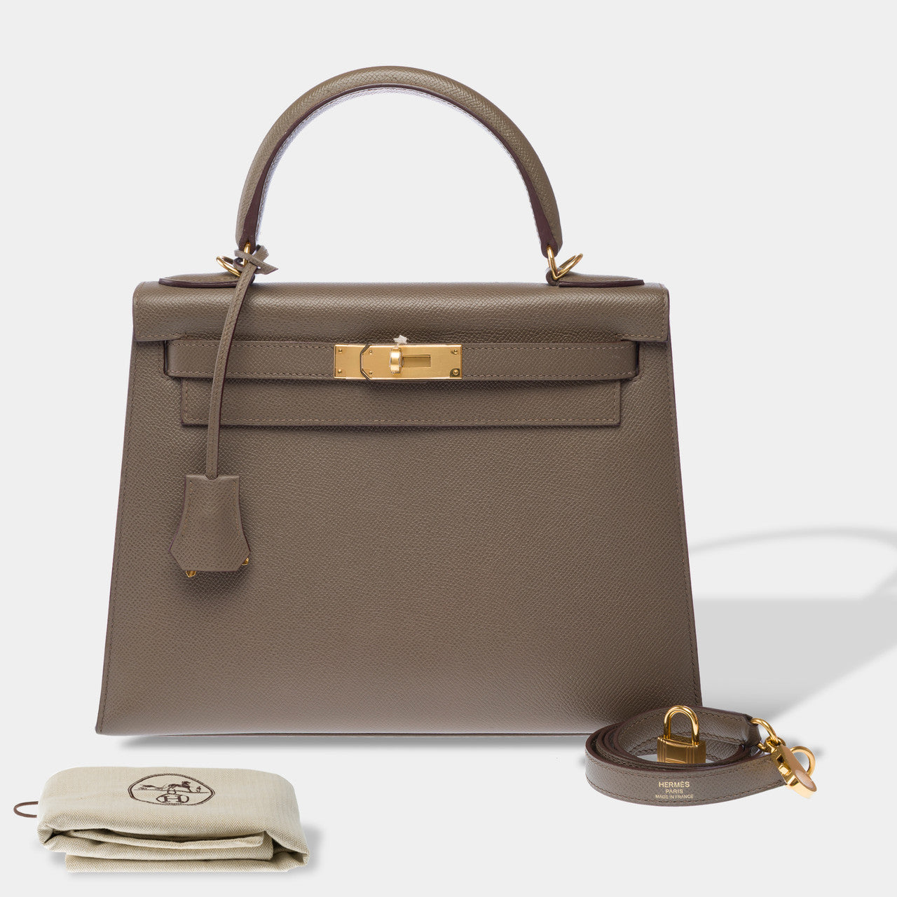 Sac HERMES Kelly 28 en Cuir Étoupe - 103124