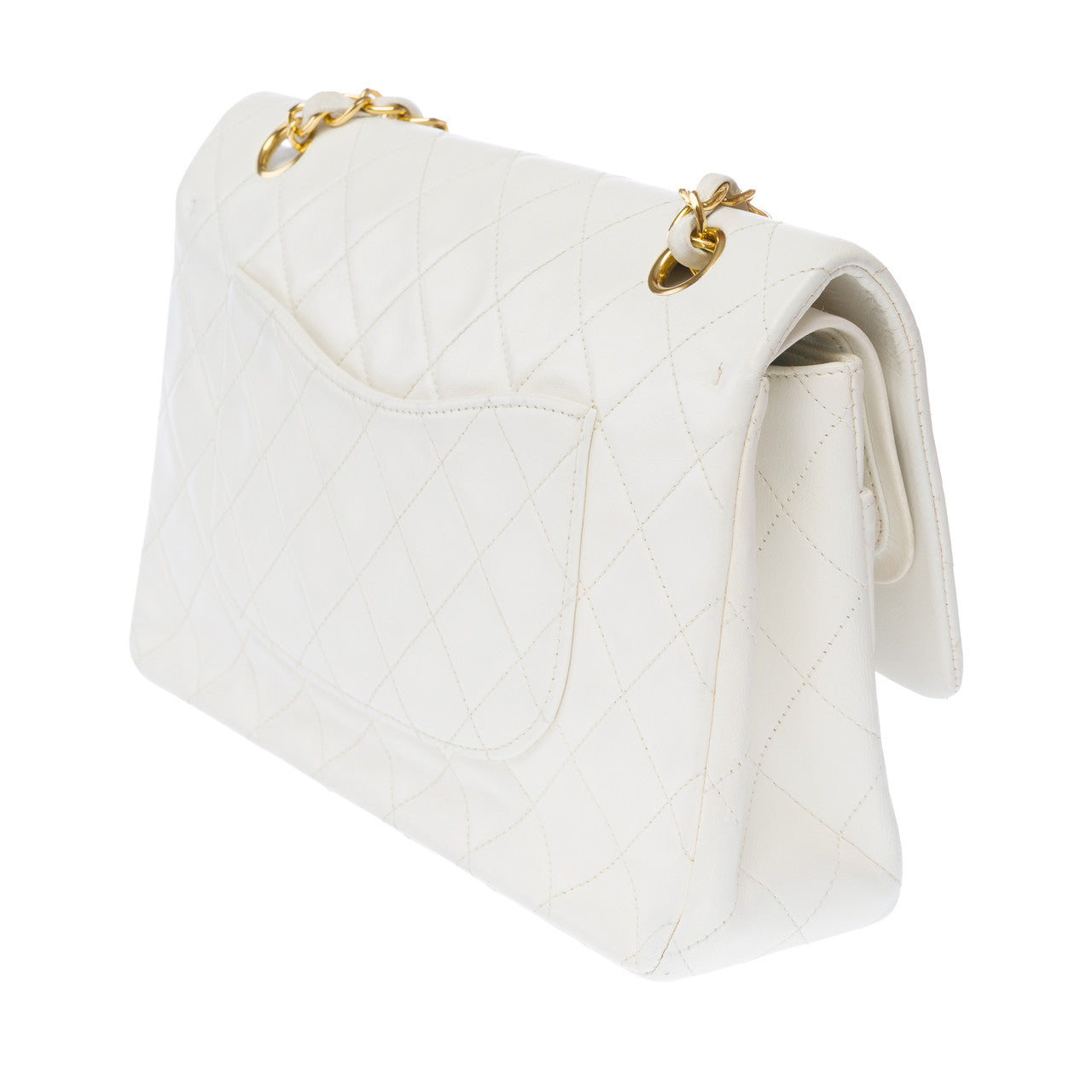 Sac CHANEL Timeless/Classique en Cuir Blanc - 103128
