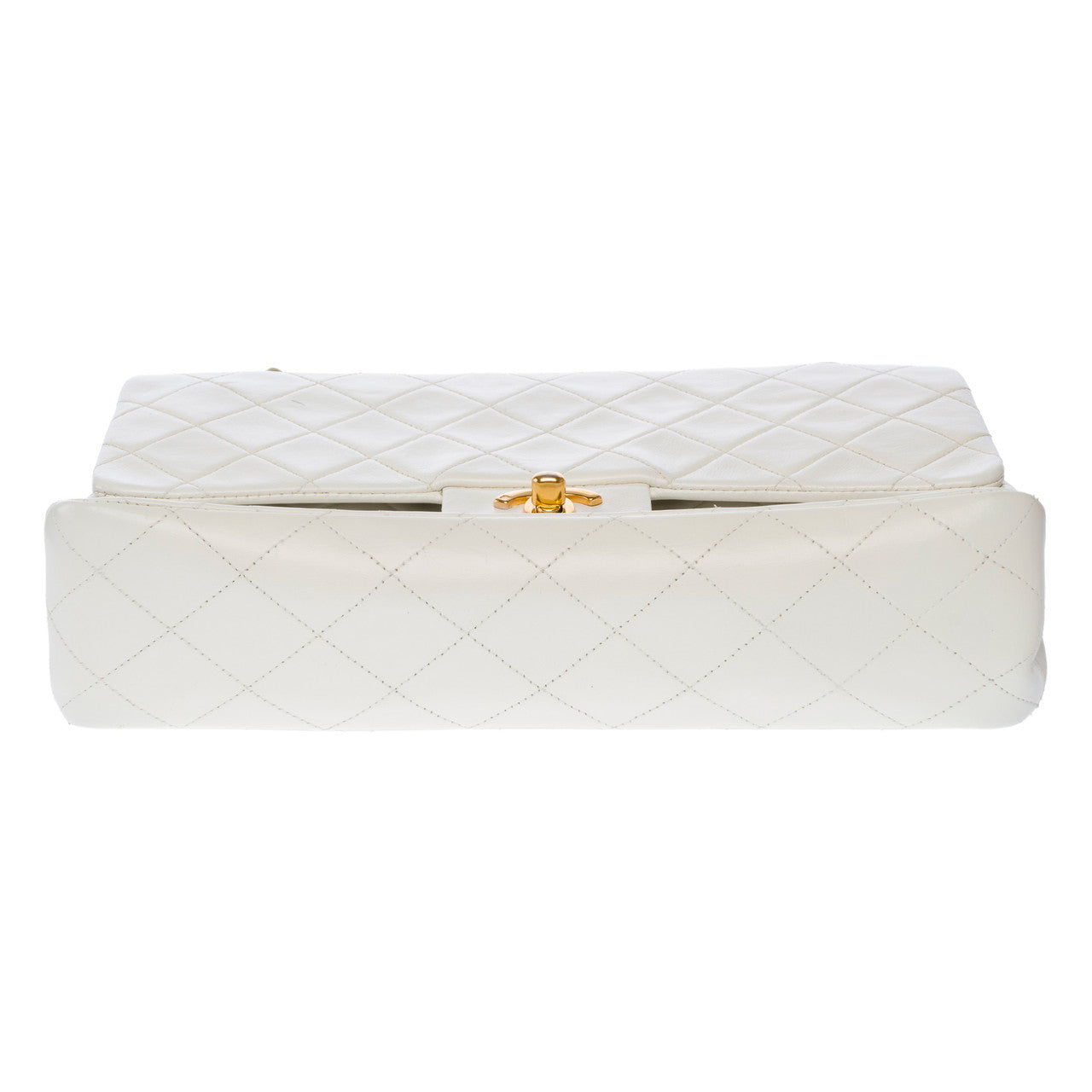 Sac CHANEL Timeless/Classique en Cuir Blanc - 103128