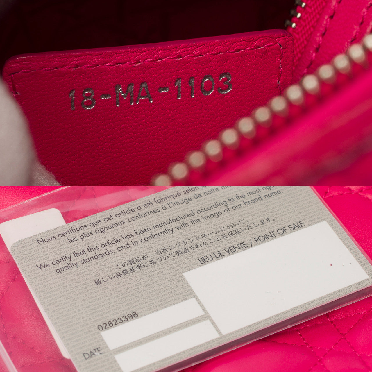 Sac DIOR Lady Dior en Cuir Rose - 103126