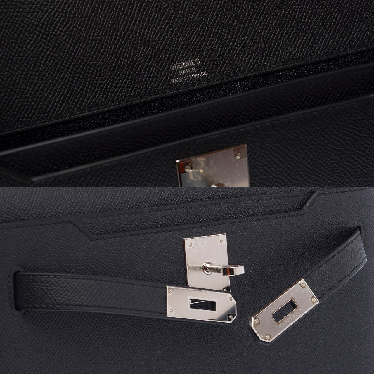 Sac HERMES Kelly Depeches en Cuir Noir - 103161