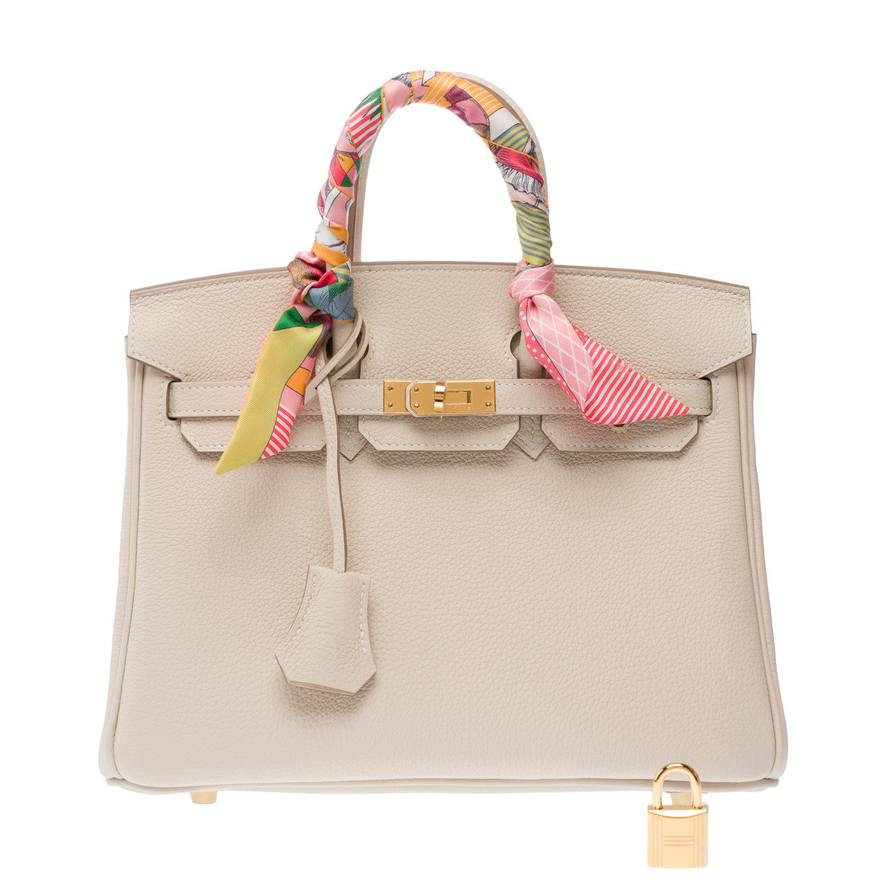 Sac HERMES Birkin 25 en Cuir Blanc - 103162