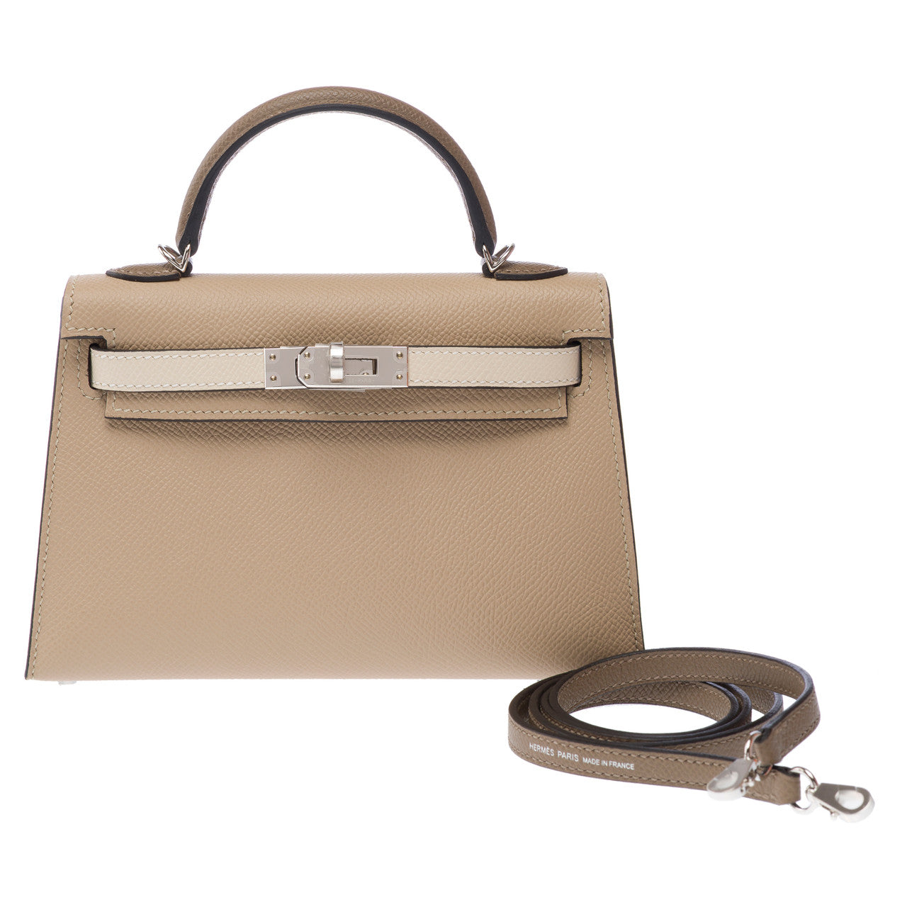 Sac HERMES Kelly Mini en Cuir Étoupe - 103177