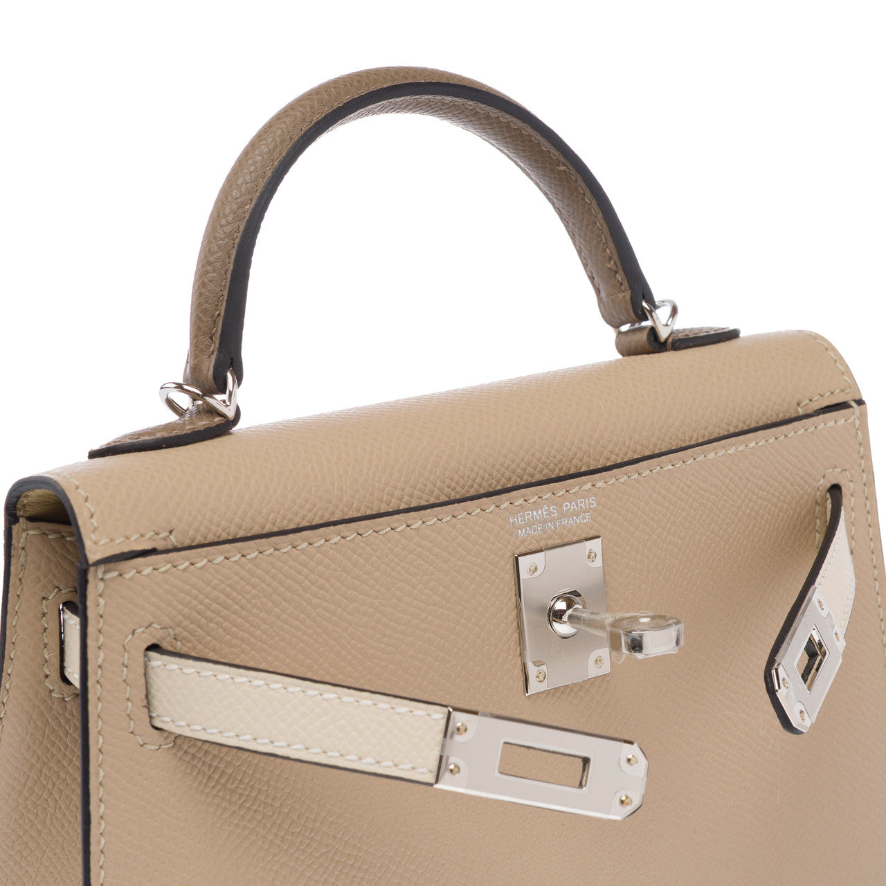 Sac HERMES Kelly Mini en Cuir Étoupe - 103177