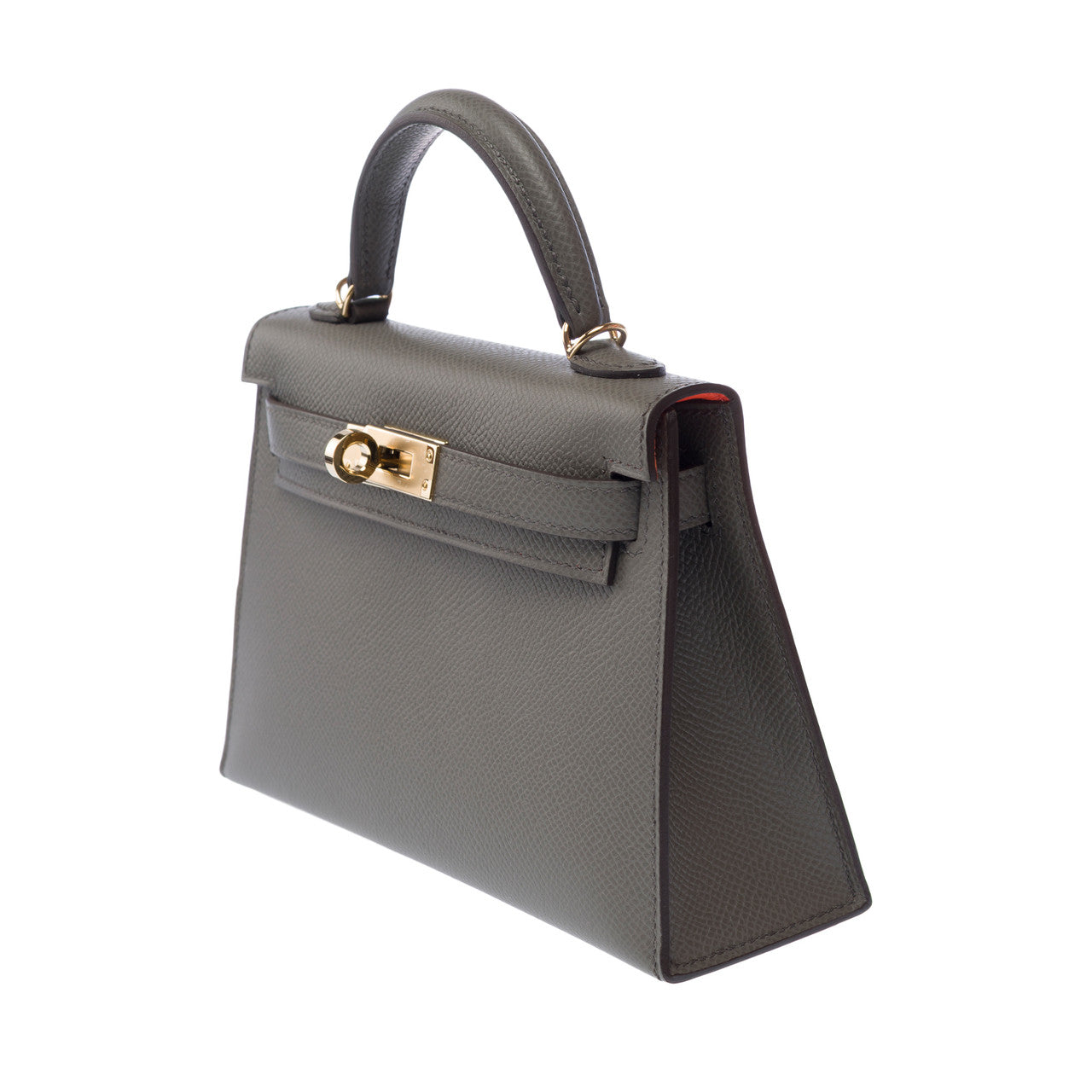 Sac HERMES Kelly Mini en Cuir Gris - 103157