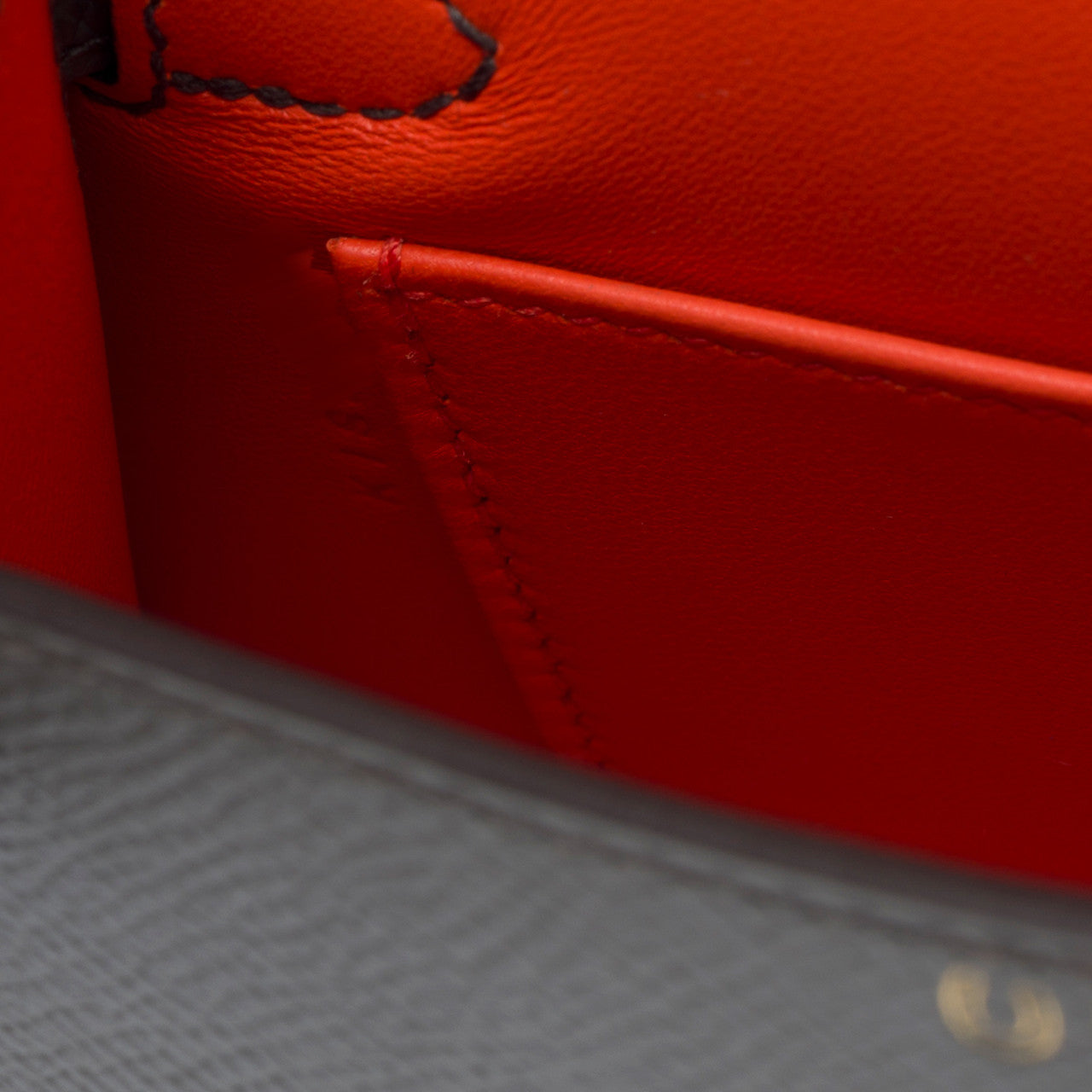 Sac HERMES Kelly Mini en Cuir Gris - 103157