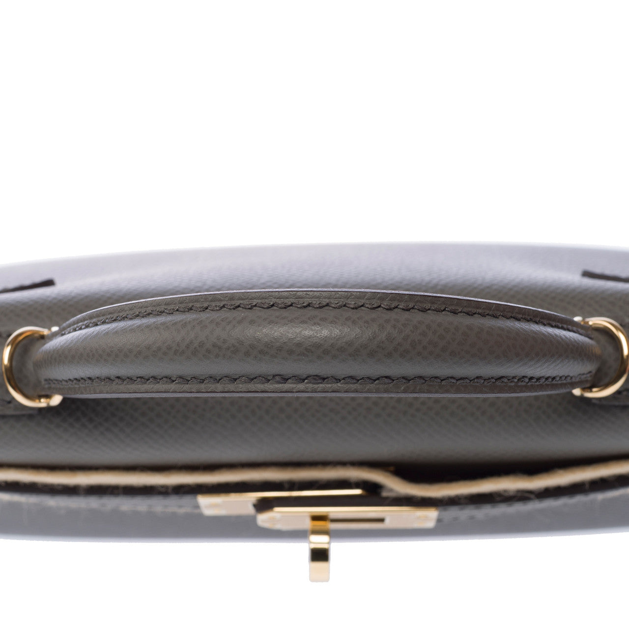 Sac HERMES Kelly Mini en Cuir Gris - 103157