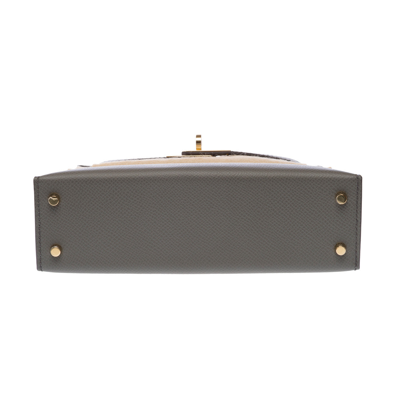 Sac HERMES Kelly Mini en Cuir Gris - 103157
