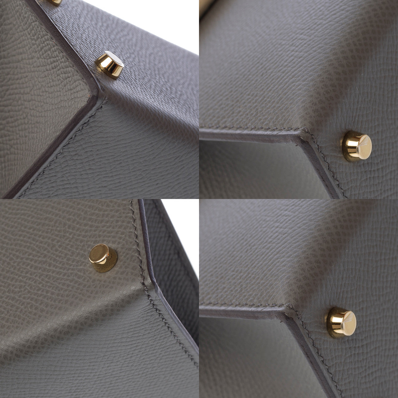Sac HERMES Kelly Mini en Cuir Gris - 103157