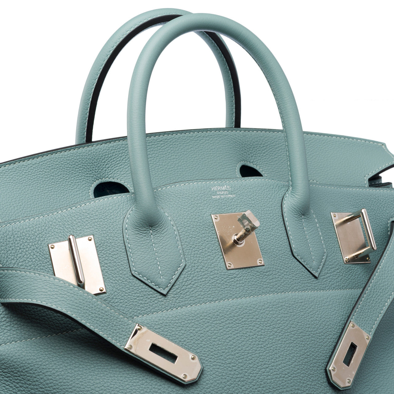 Sac HERMES Haut a Courroies en Cuir Bleu - 103133