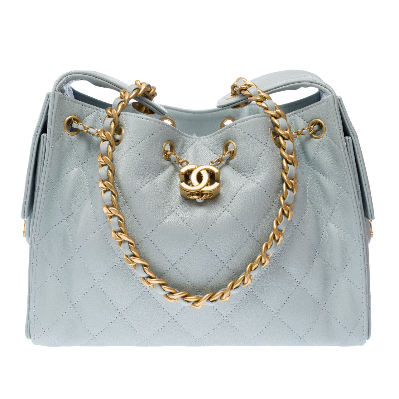 CHANEL Blue Leather Bag - 103163