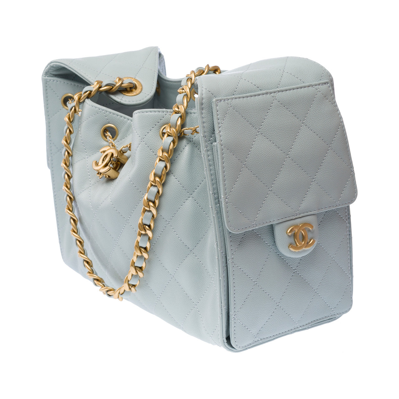 CHANEL Blue Leather Bag - 103163