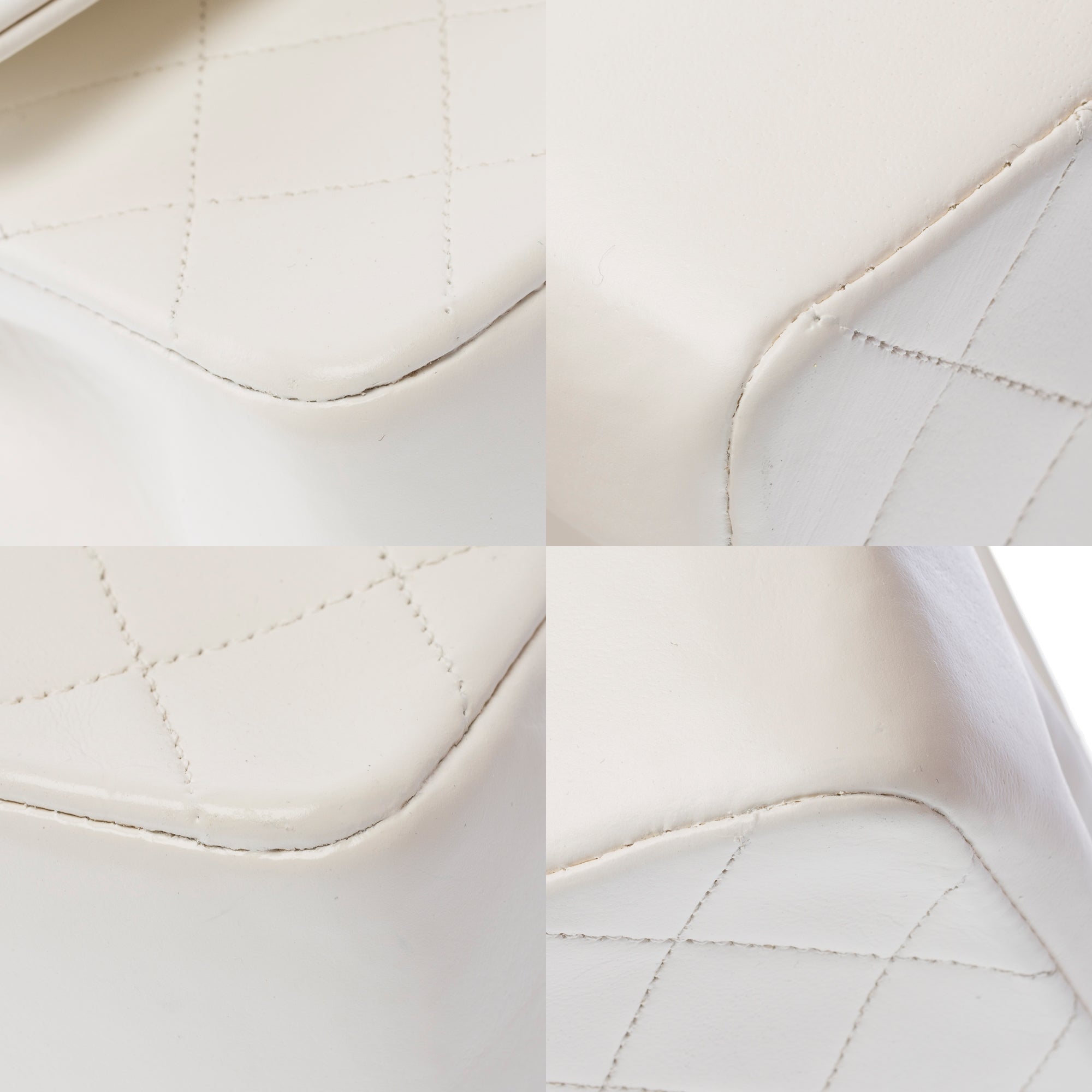 Sac CHANEL Timeless/Classique en Cuir Blanc - 103057