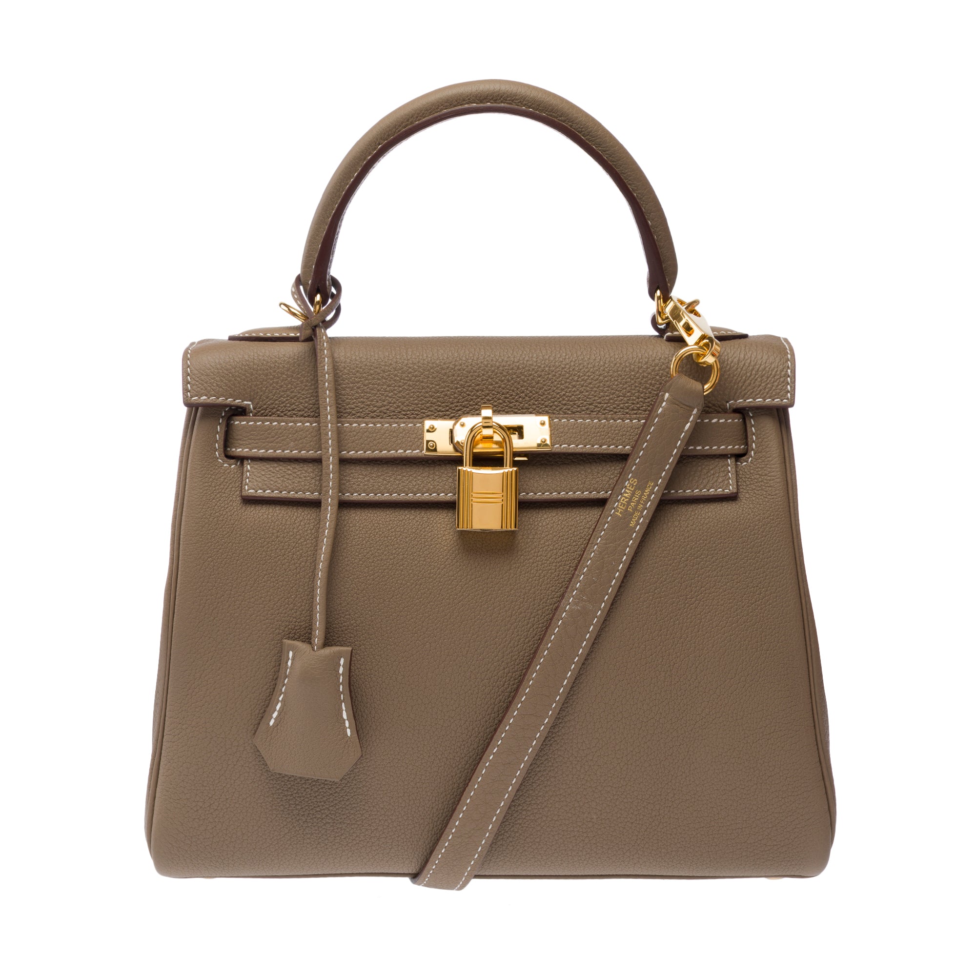 HERMES Kelly 25 Bag in Tufted Leather - 103178