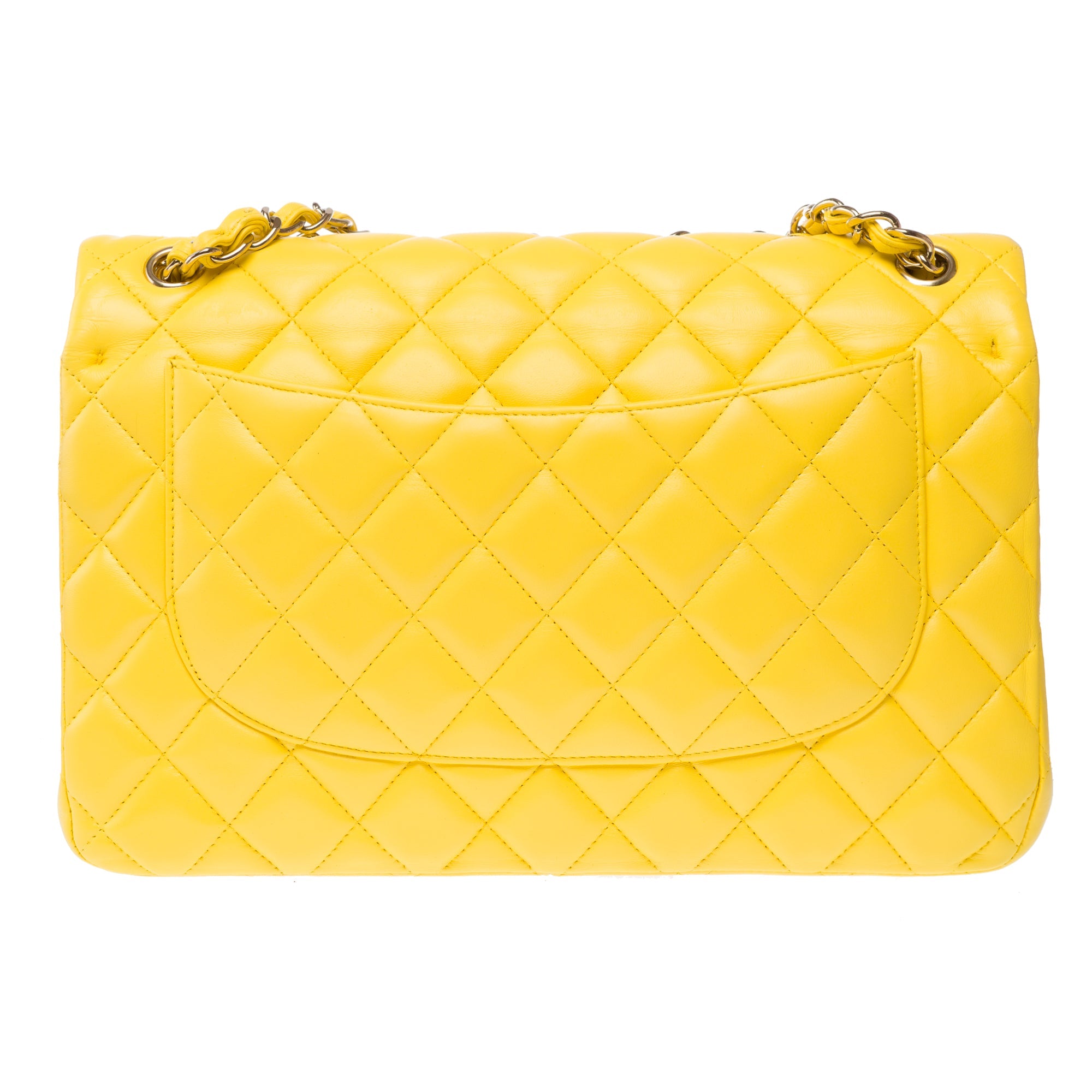 Sac CHANEL Timeless/Classique en Cuir Jaune - 103158