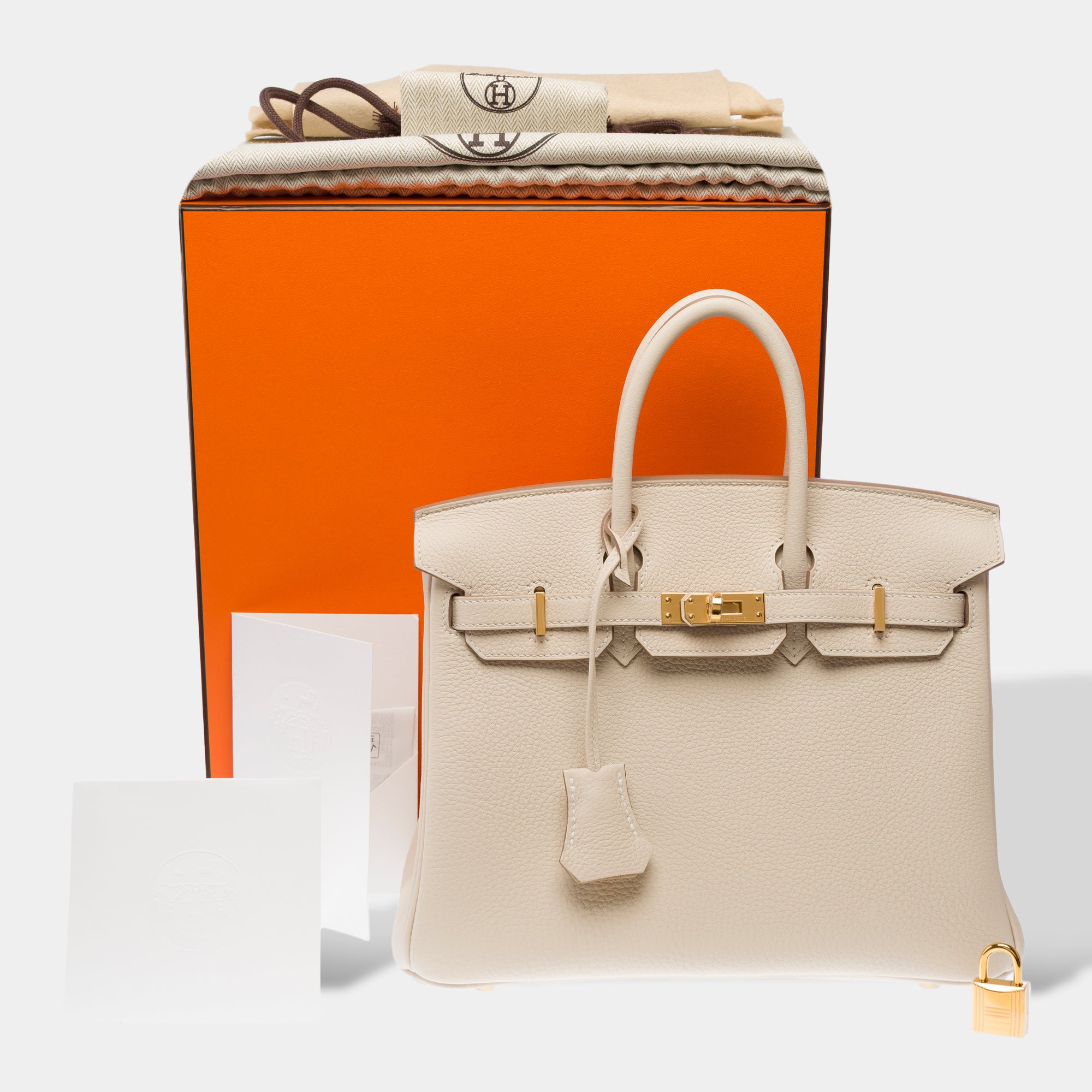 Sac HERMES Birkin 25 en Cuir Blanc - 103187