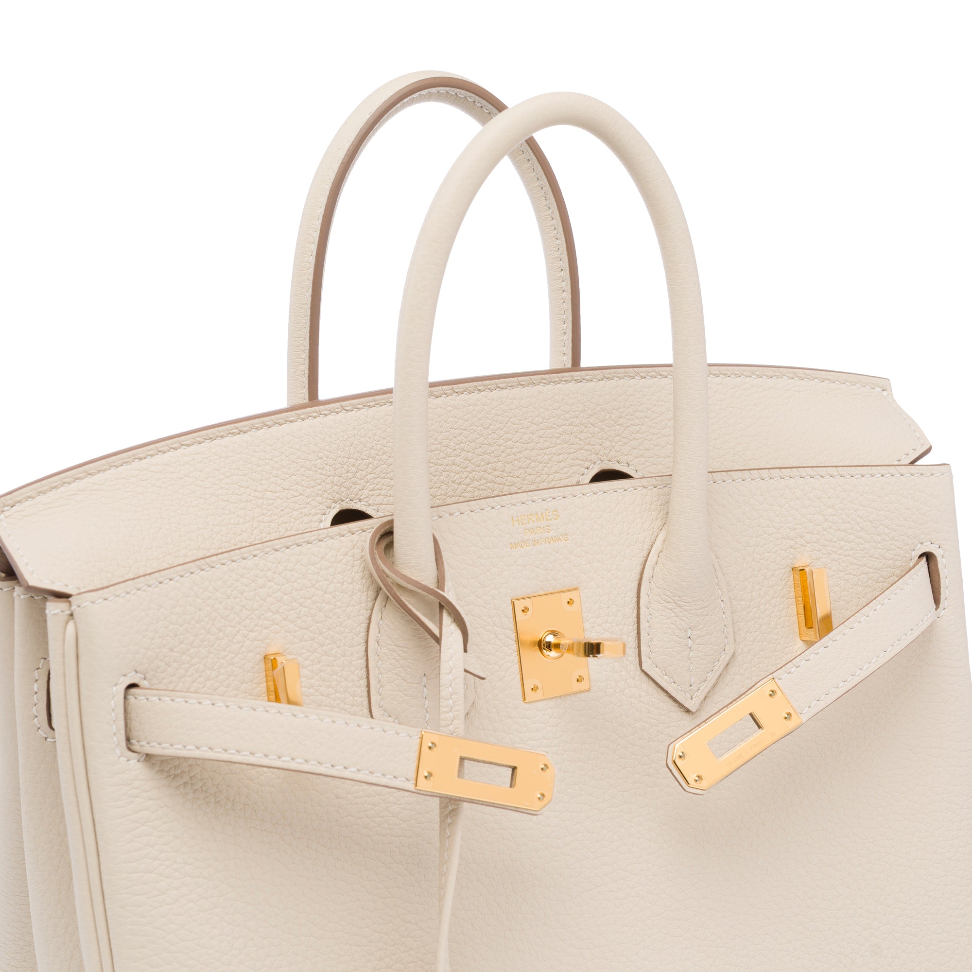 Sac HERMES Birkin 25 en Cuir Blanc - 103187