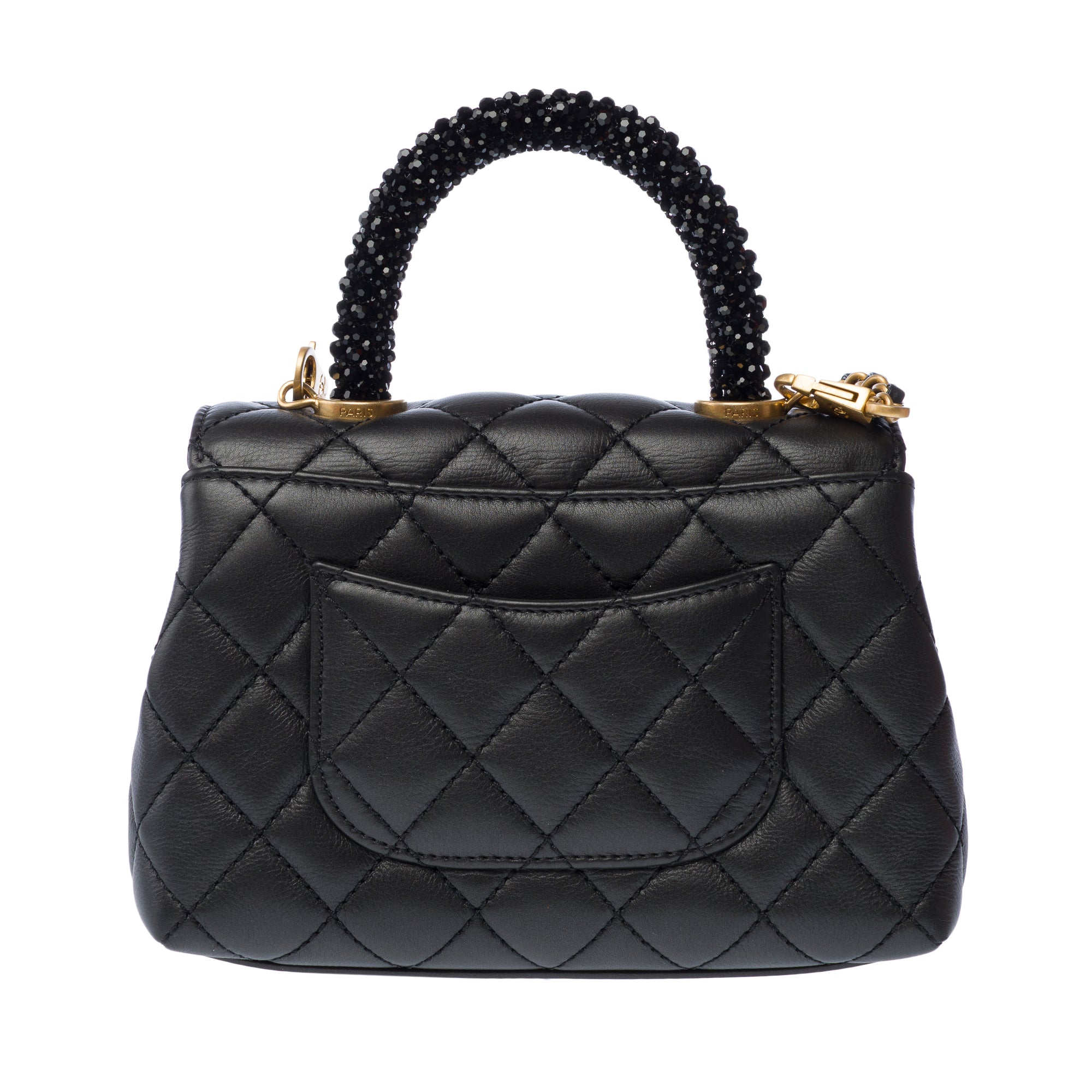 Sac CHANEL Coco Handle en Cuir Noir - 103186