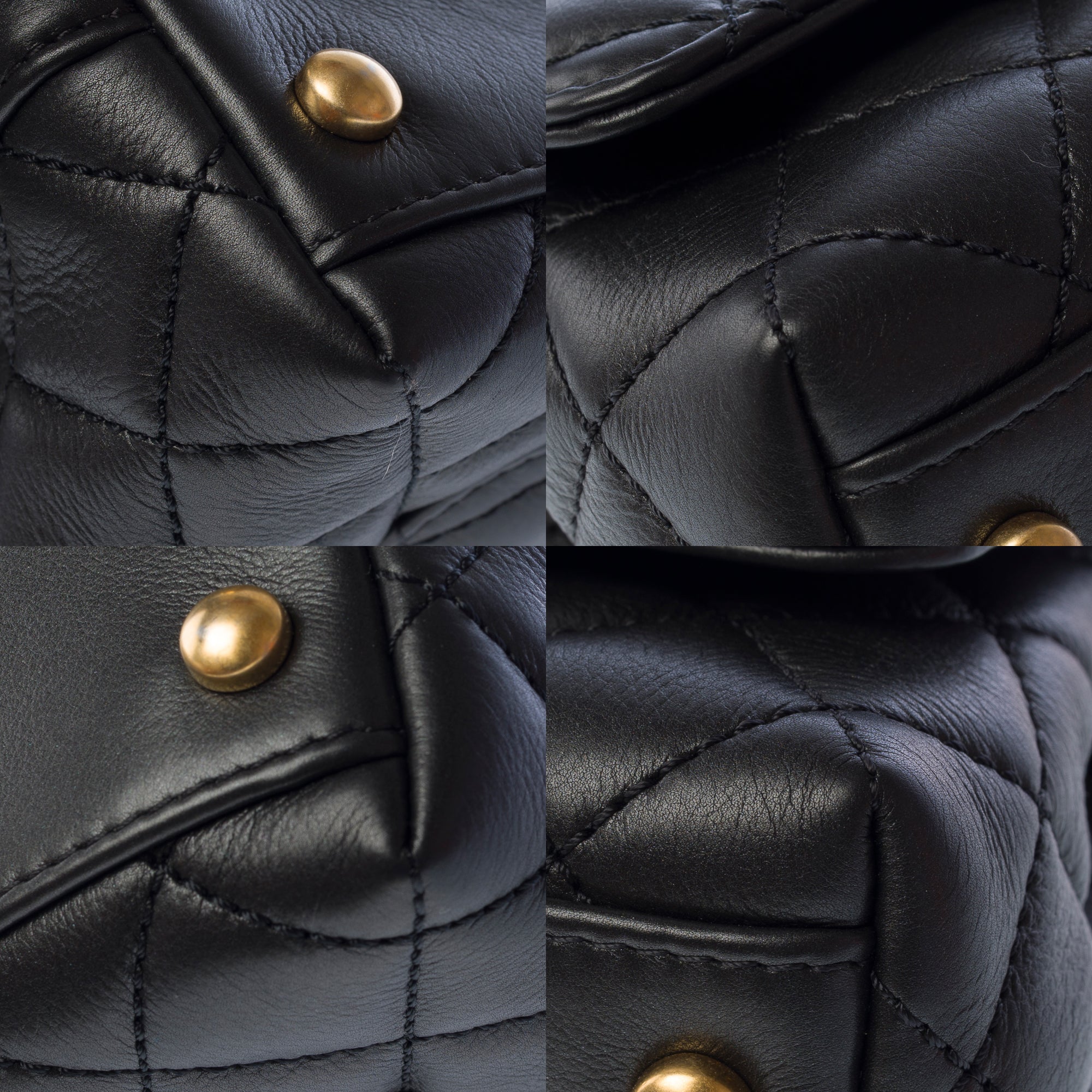 Sac CHANEL Coco Handle en Cuir Noir - 103186