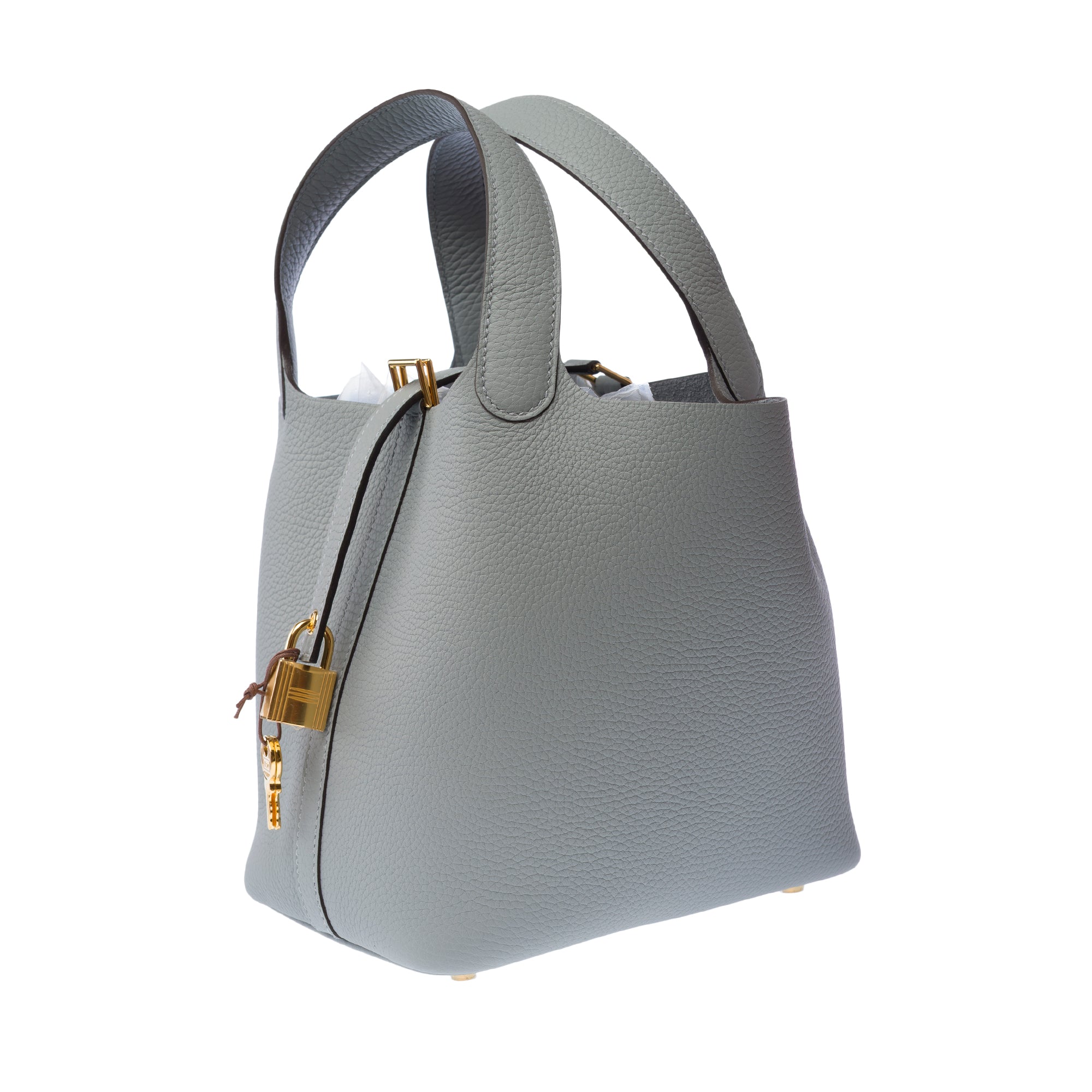 Sac HERMES Picotin en Cuir Gris - 103201