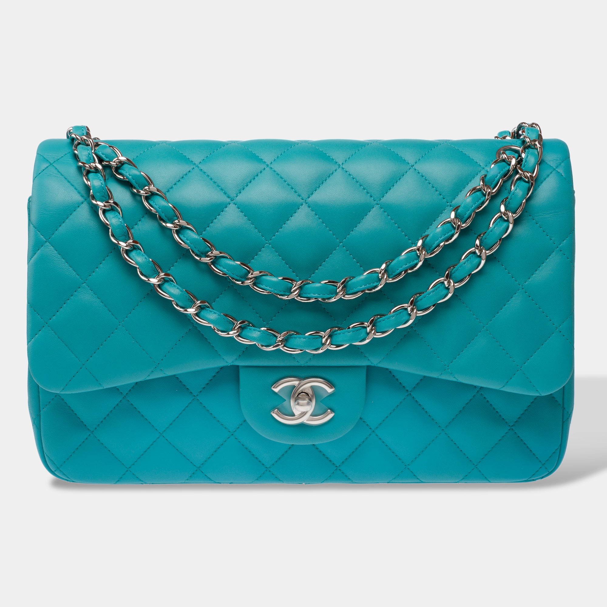 Sac CHANEL Timeless/Classique en Cuir Bleu - 103199