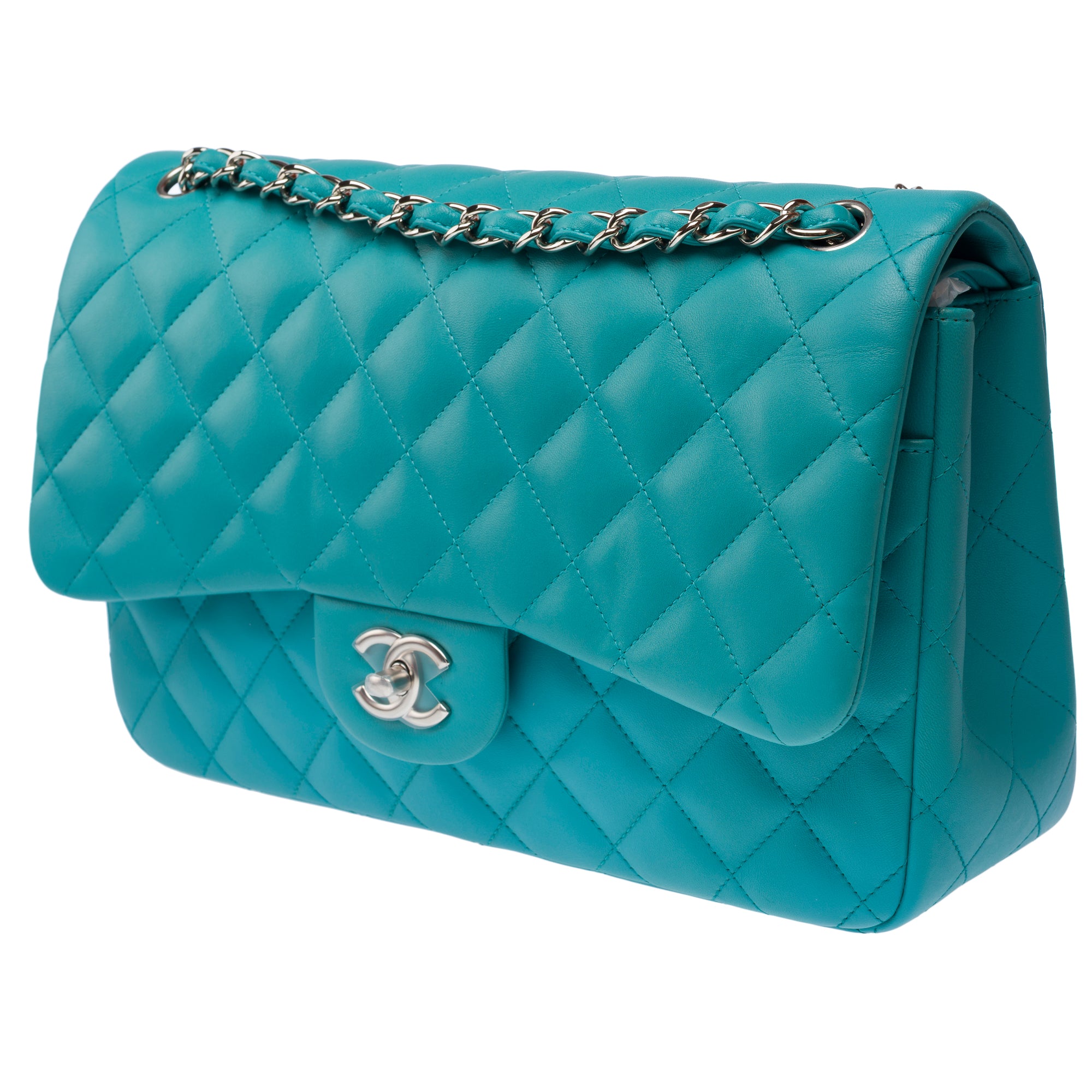 Sac CHANEL Timeless/Classique en Cuir Bleu - 103199