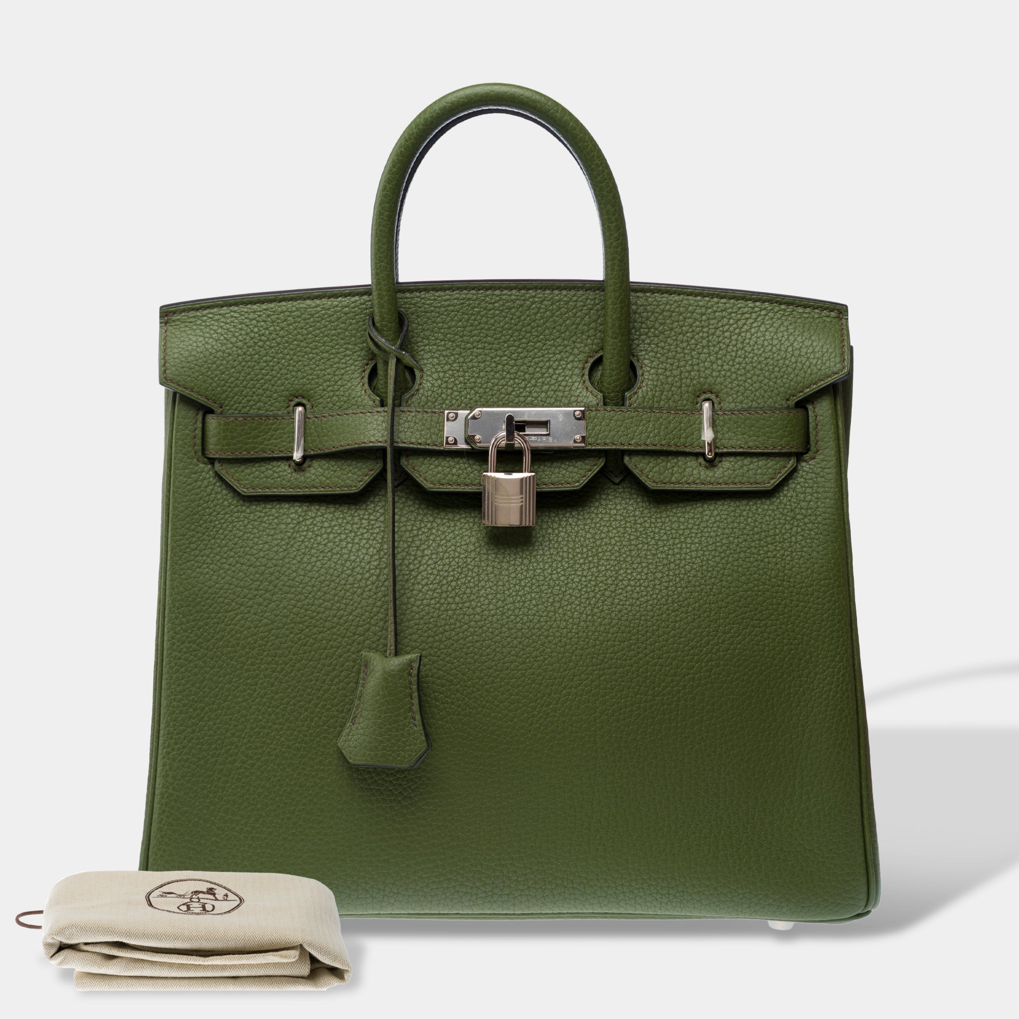 Sac HERMES Haut a Courroies en Cuir Vert - 103191