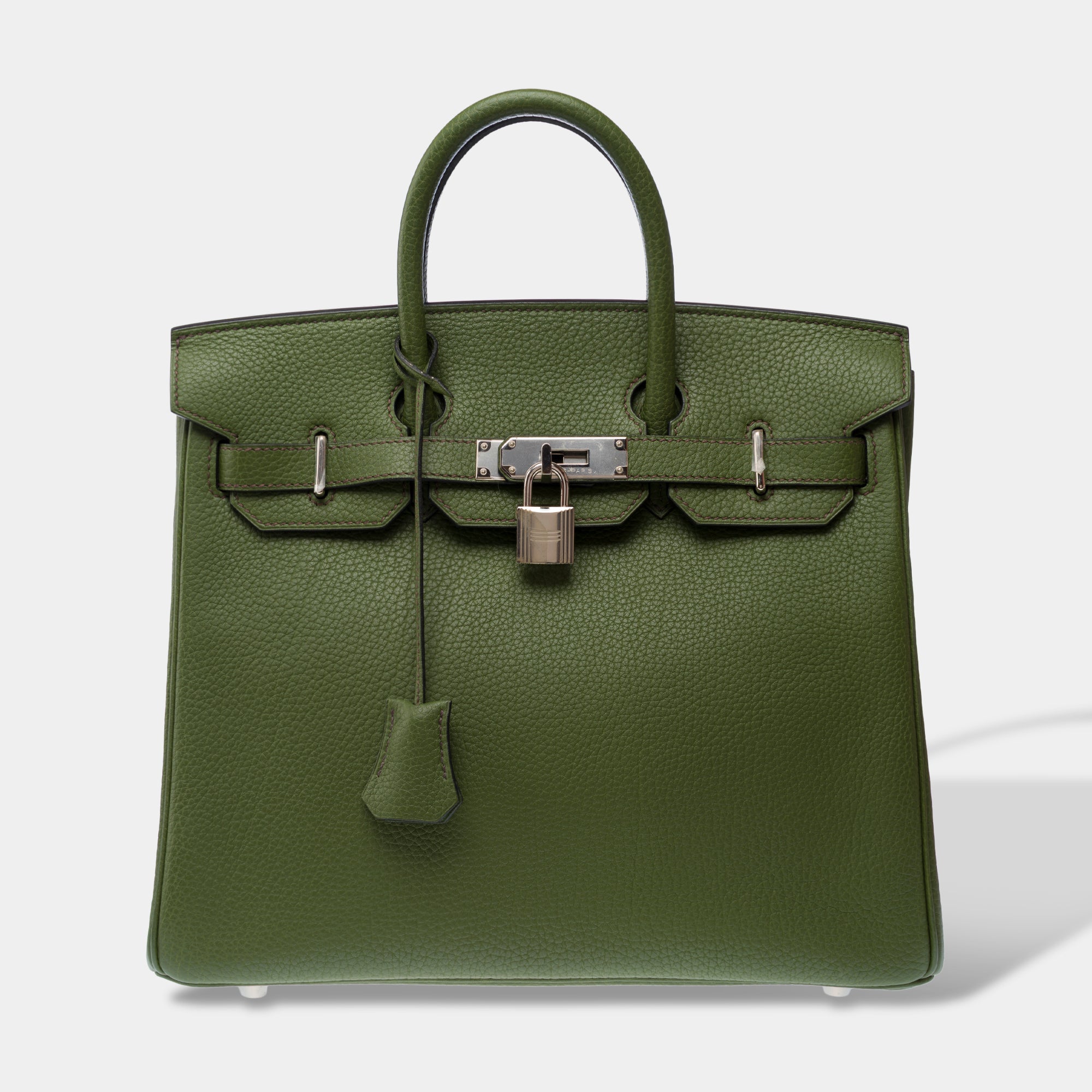 Sac HERMES Haut a Courroies en Cuir Vert - 103191