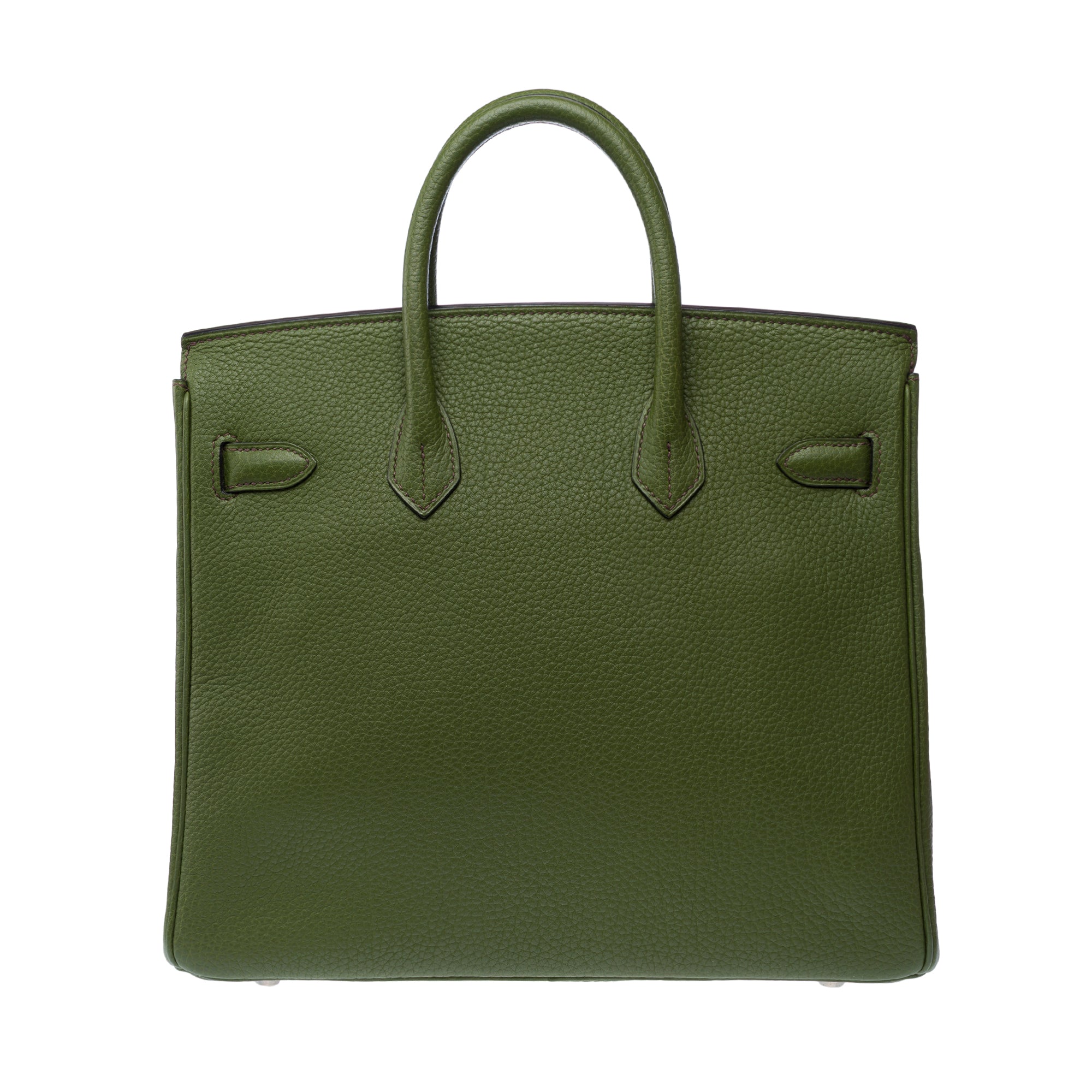 Sac HERMES Haut a Courroies en Cuir Vert - 103191