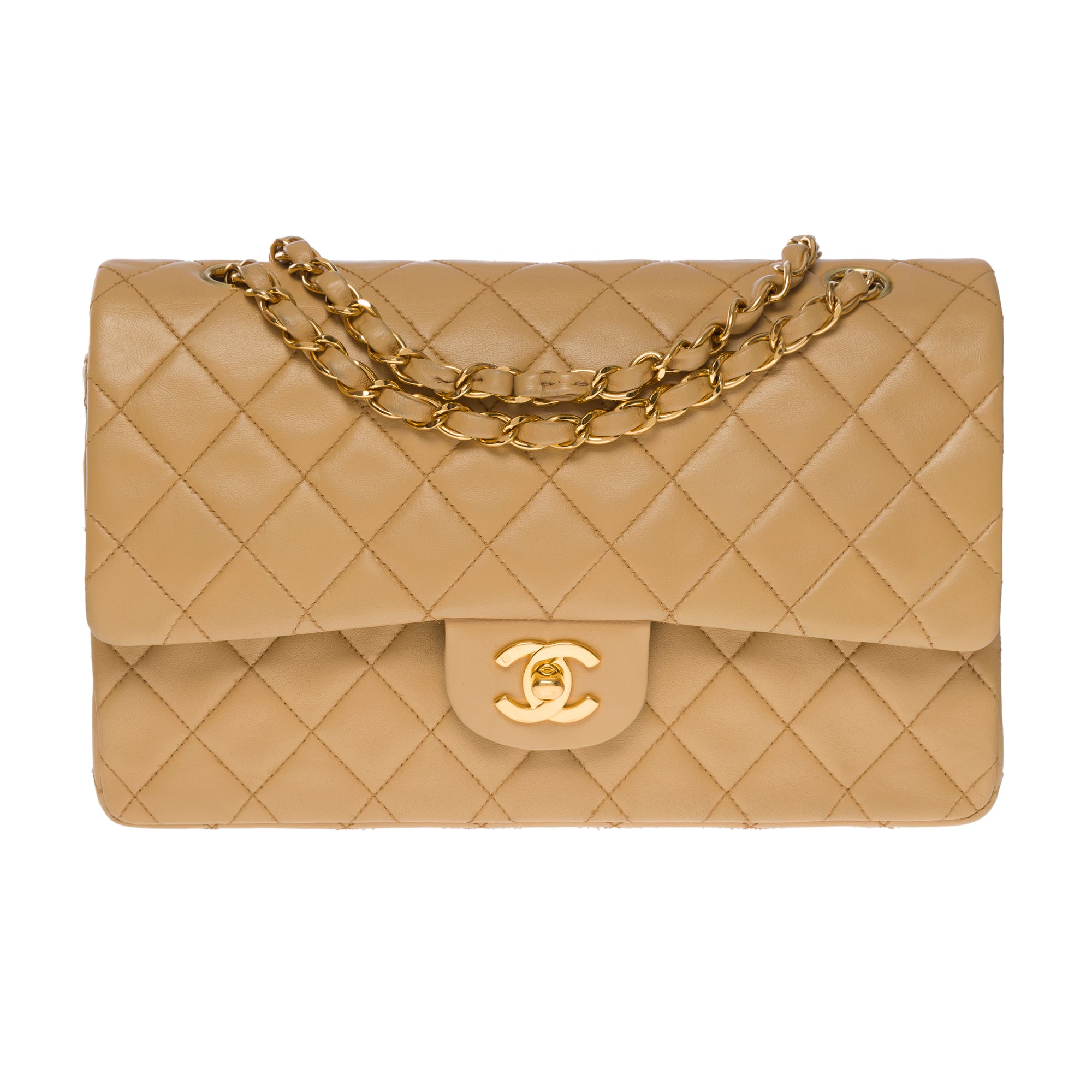 Sac CHANEL Timeless/Classique en Cuir Beige - 103204