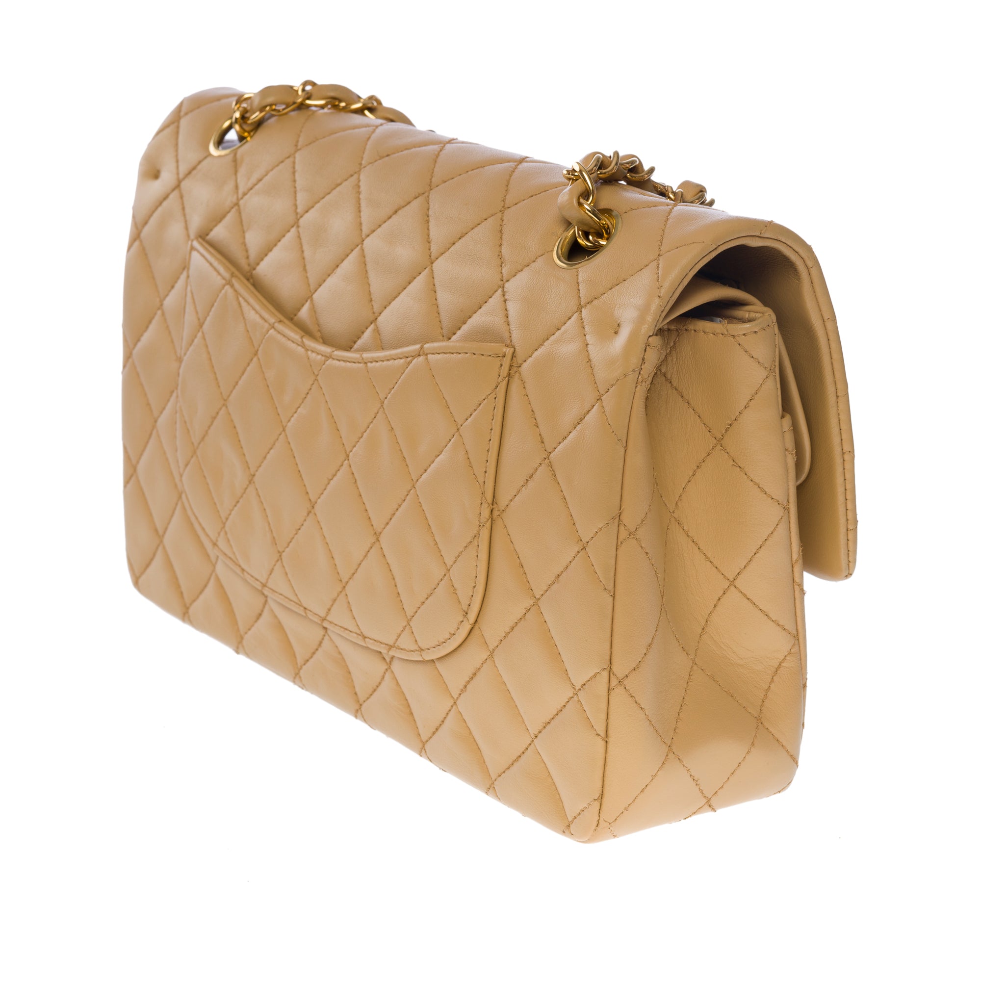 Sac CHANEL Timeless/Classique en Cuir Beige - 103204