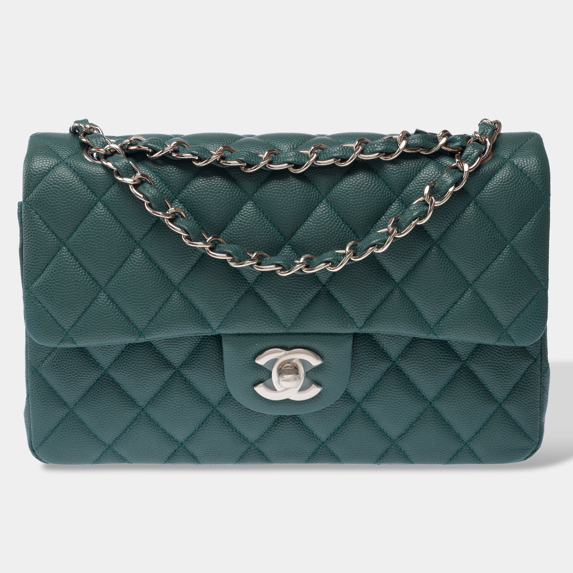 Sac CHANEL Timeless/Classique en Cuir Vert - 103198
