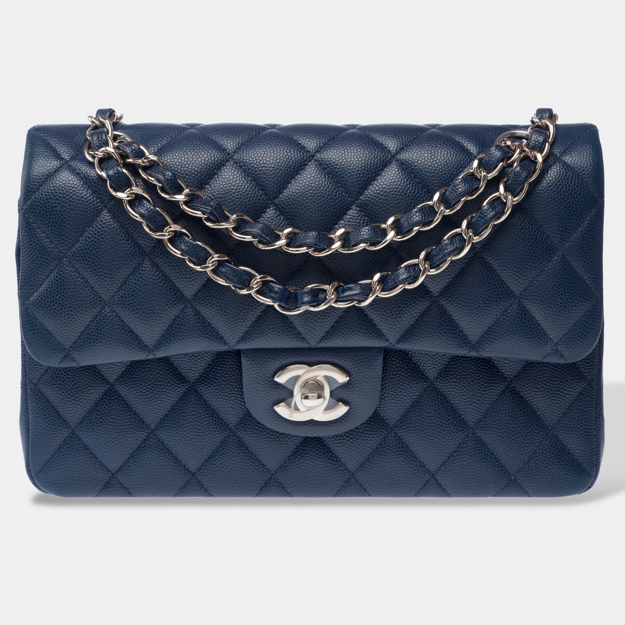 Sac CHANEL Timeless/Classique en Cuir Bleu Marine - 103194