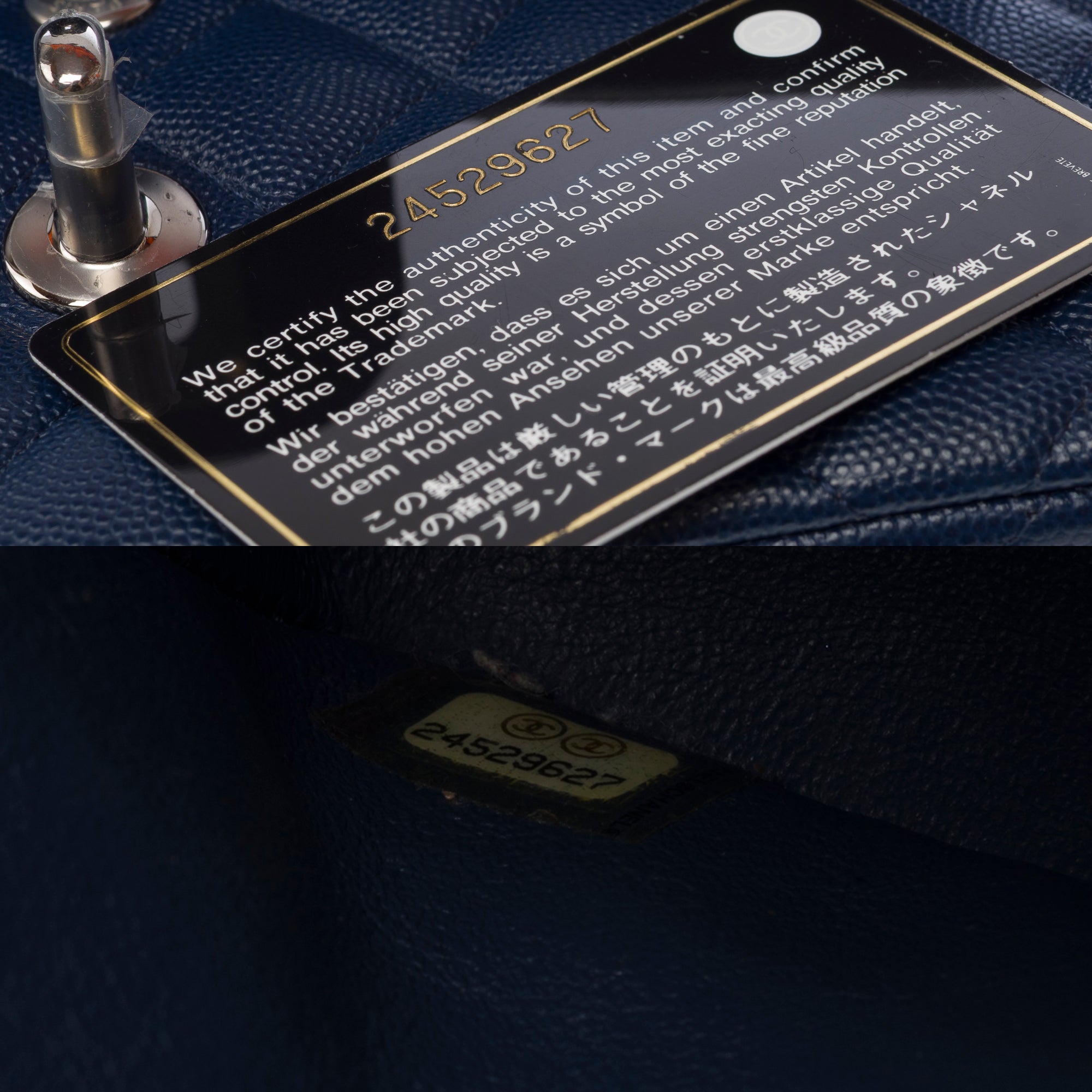 Sac CHANEL Timeless/Classique en Cuir Bleu Marine - 103194