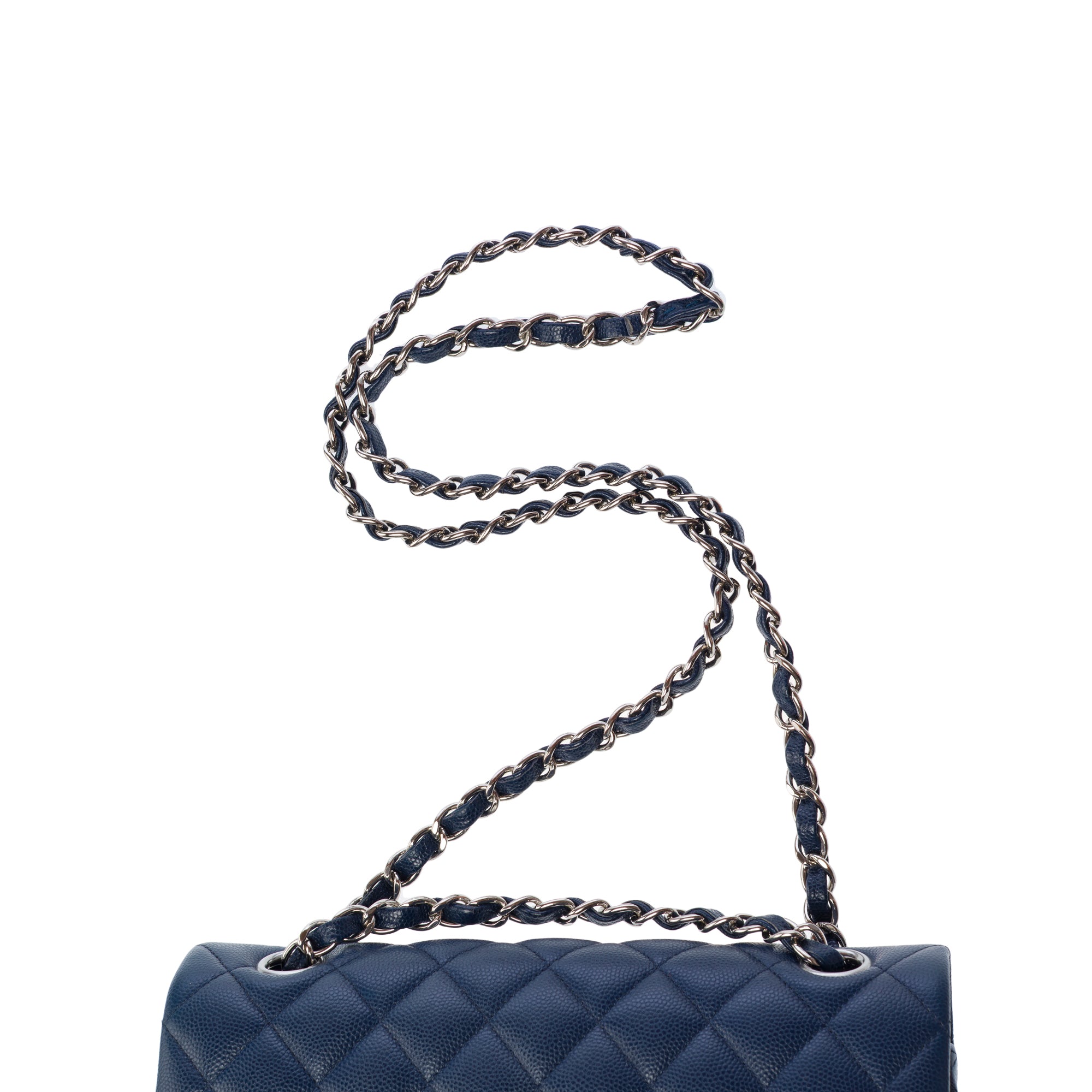 Sac CHANEL Timeless/Classique en Cuir Bleu Marine - 103194