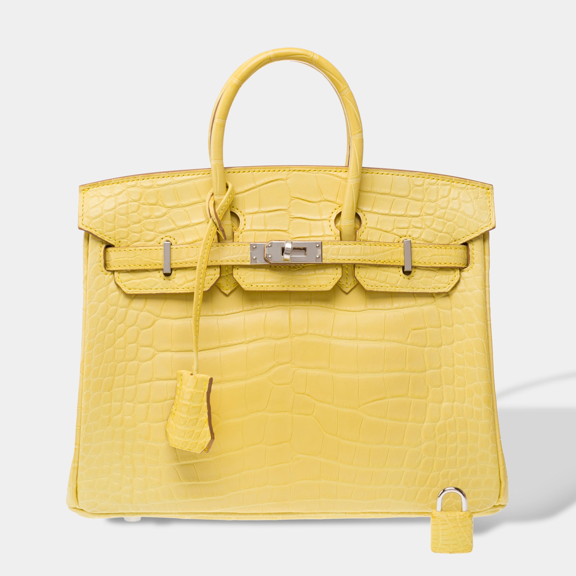 Sac HERMES Birkin 25 en Cuirs exotiques Jaune - 103220