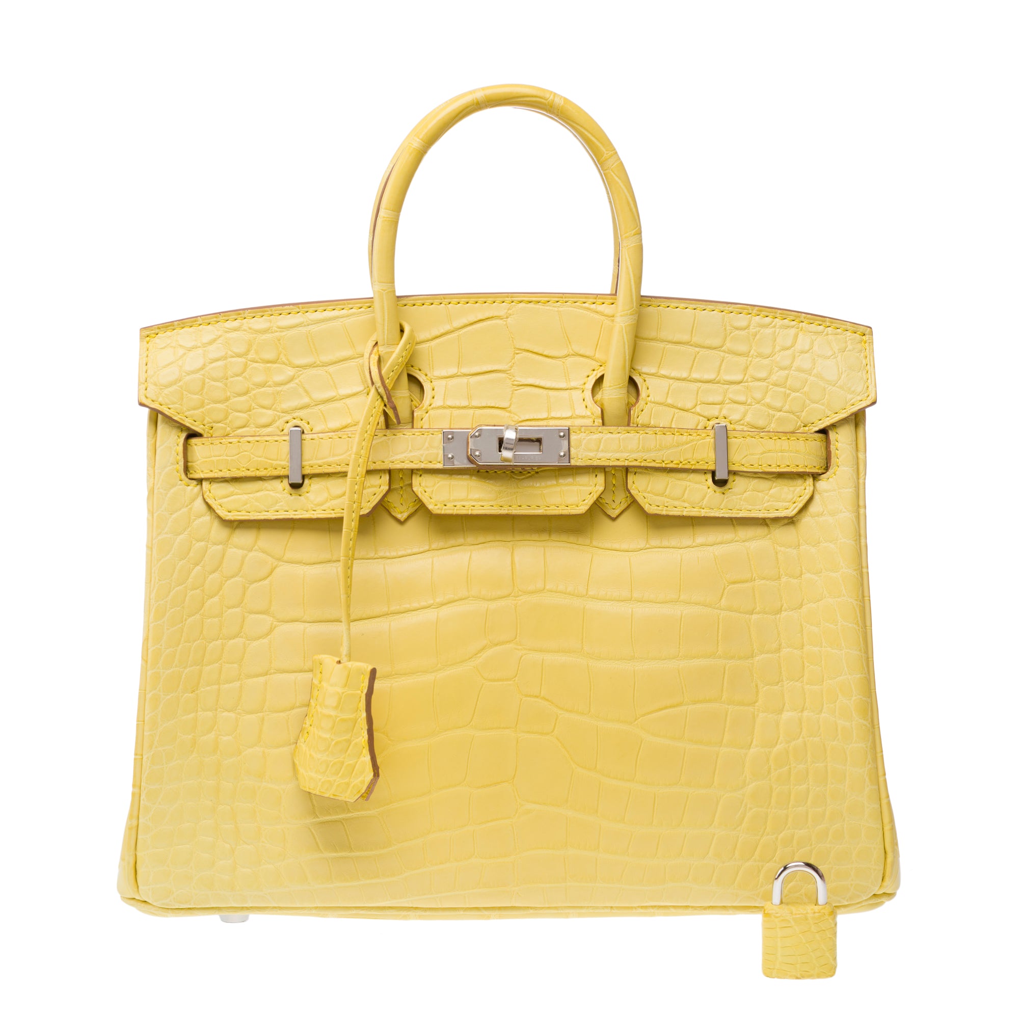 Sac HERMES Birkin 25 en Cuirs exotiques Jaune - 103220