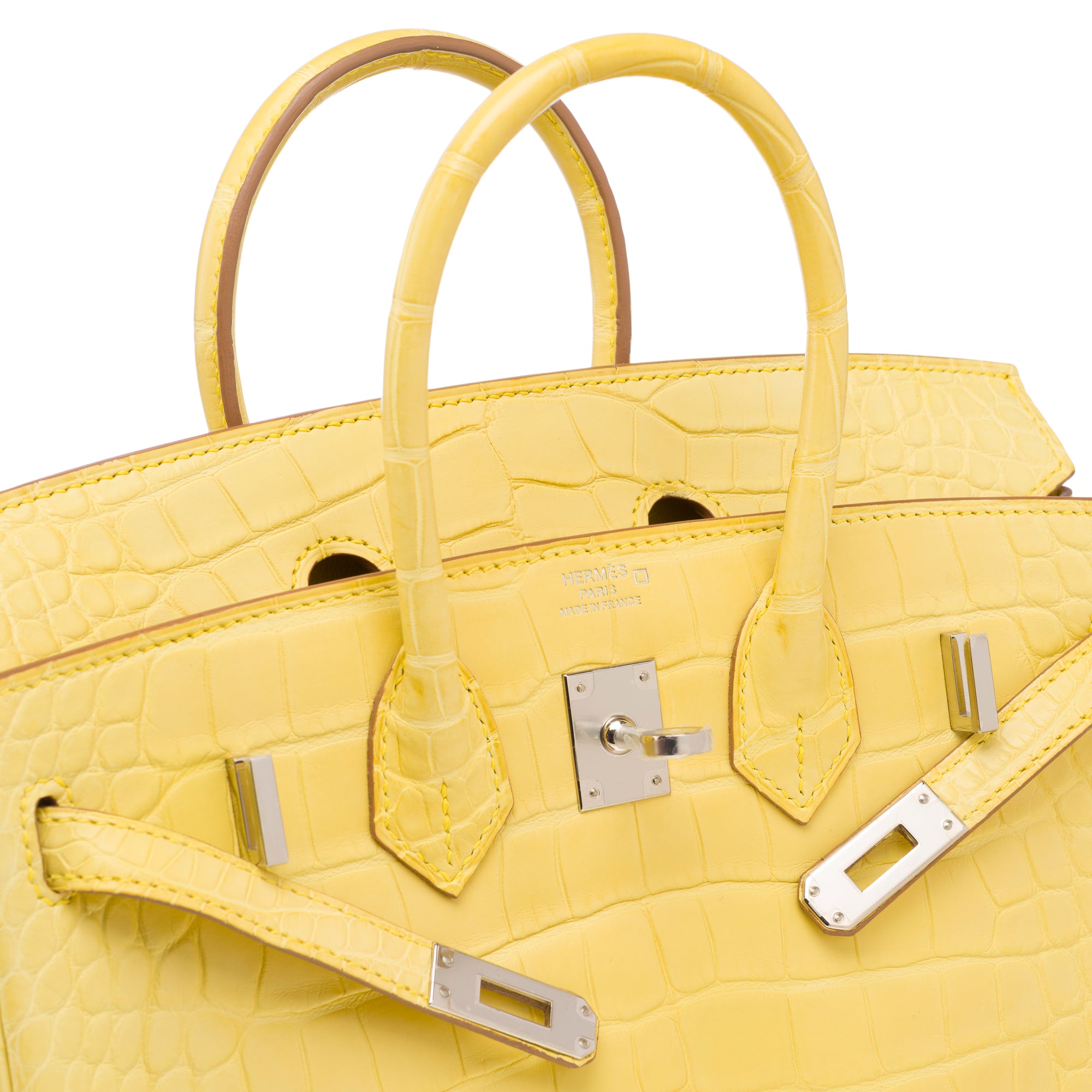 Sac HERMES Birkin 25 en Cuirs exotiques Jaune - 103220