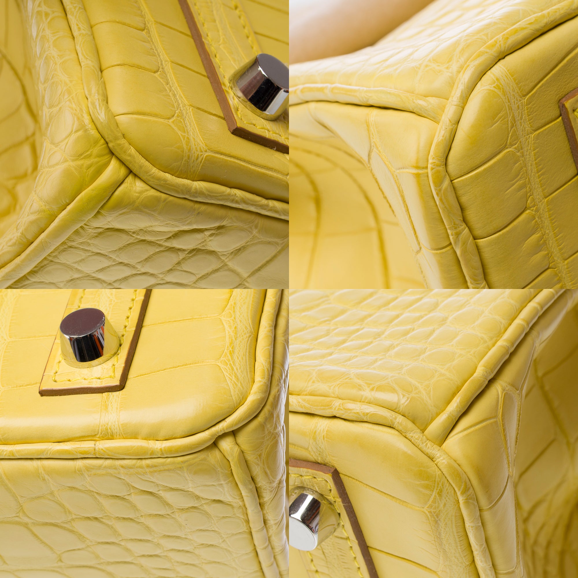 Sac HERMES Birkin 25 en Cuirs exotiques Jaune - 103220