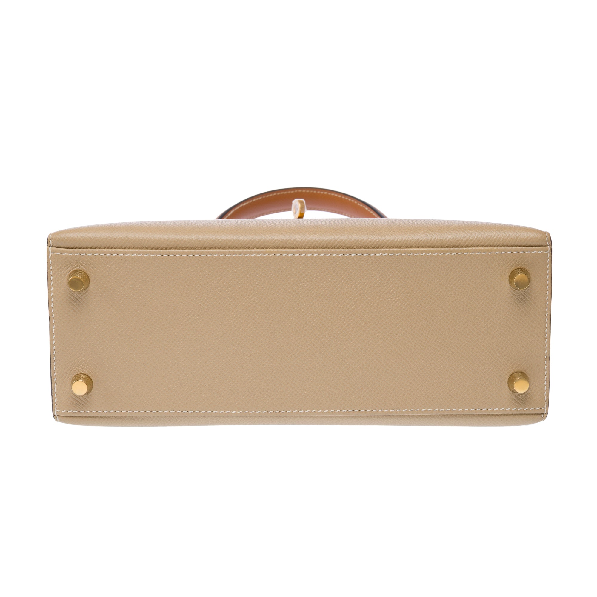Sac HERMES Kelly 25 en Cuir Beige - 103217