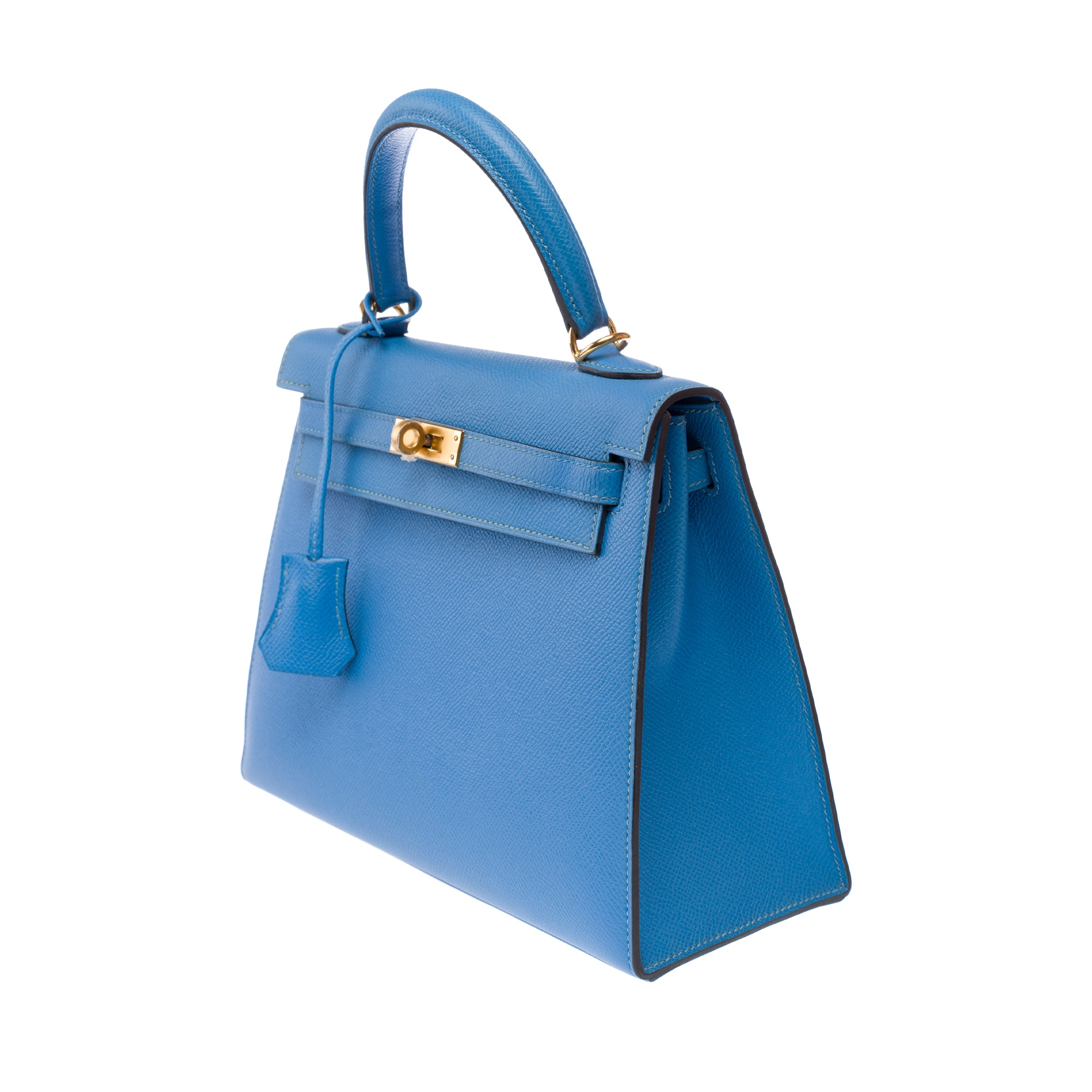 Sac HERMES Kelly 25 en Cuir Bleu - 103213