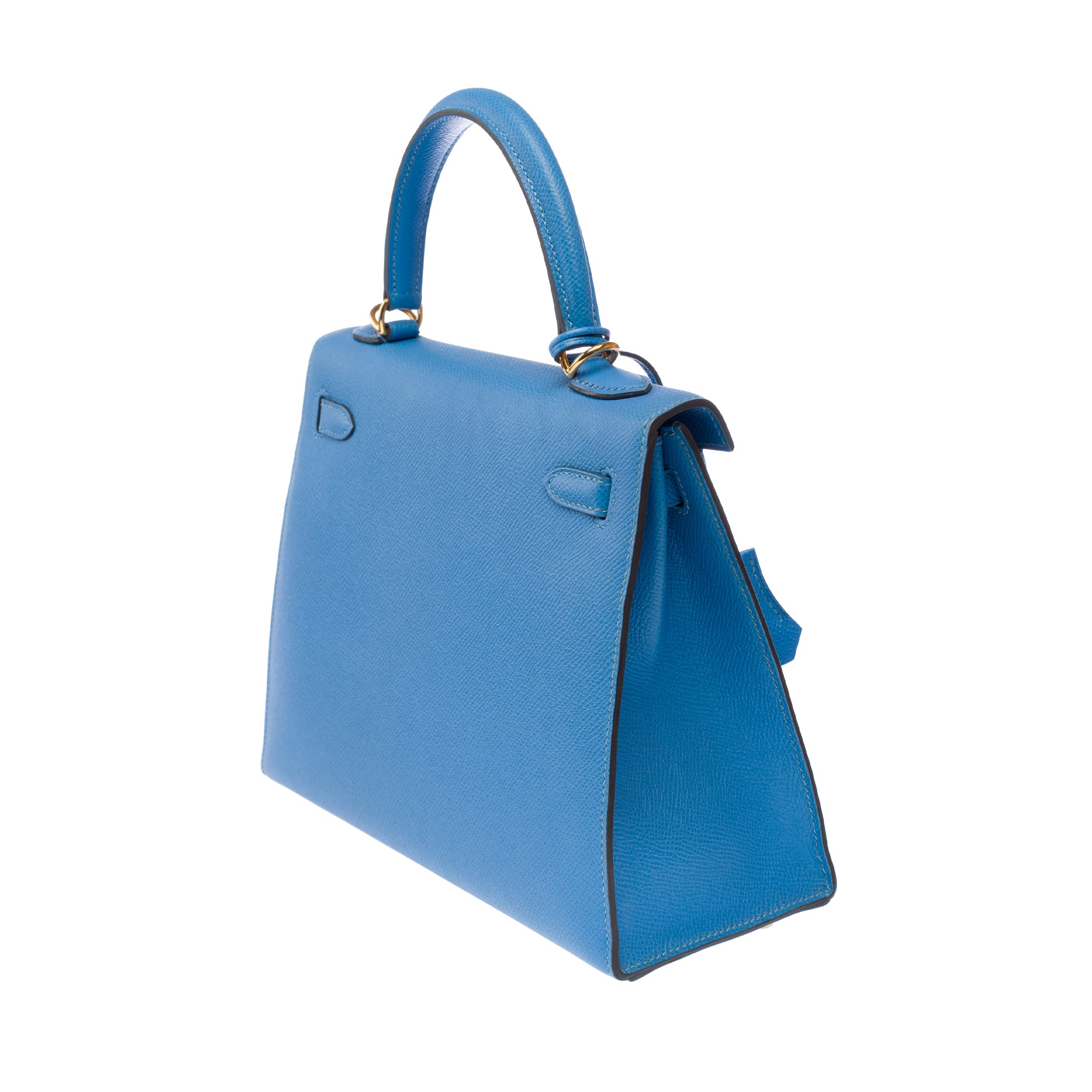 Sac HERMES Kelly 25 en Cuir Bleu - 103213